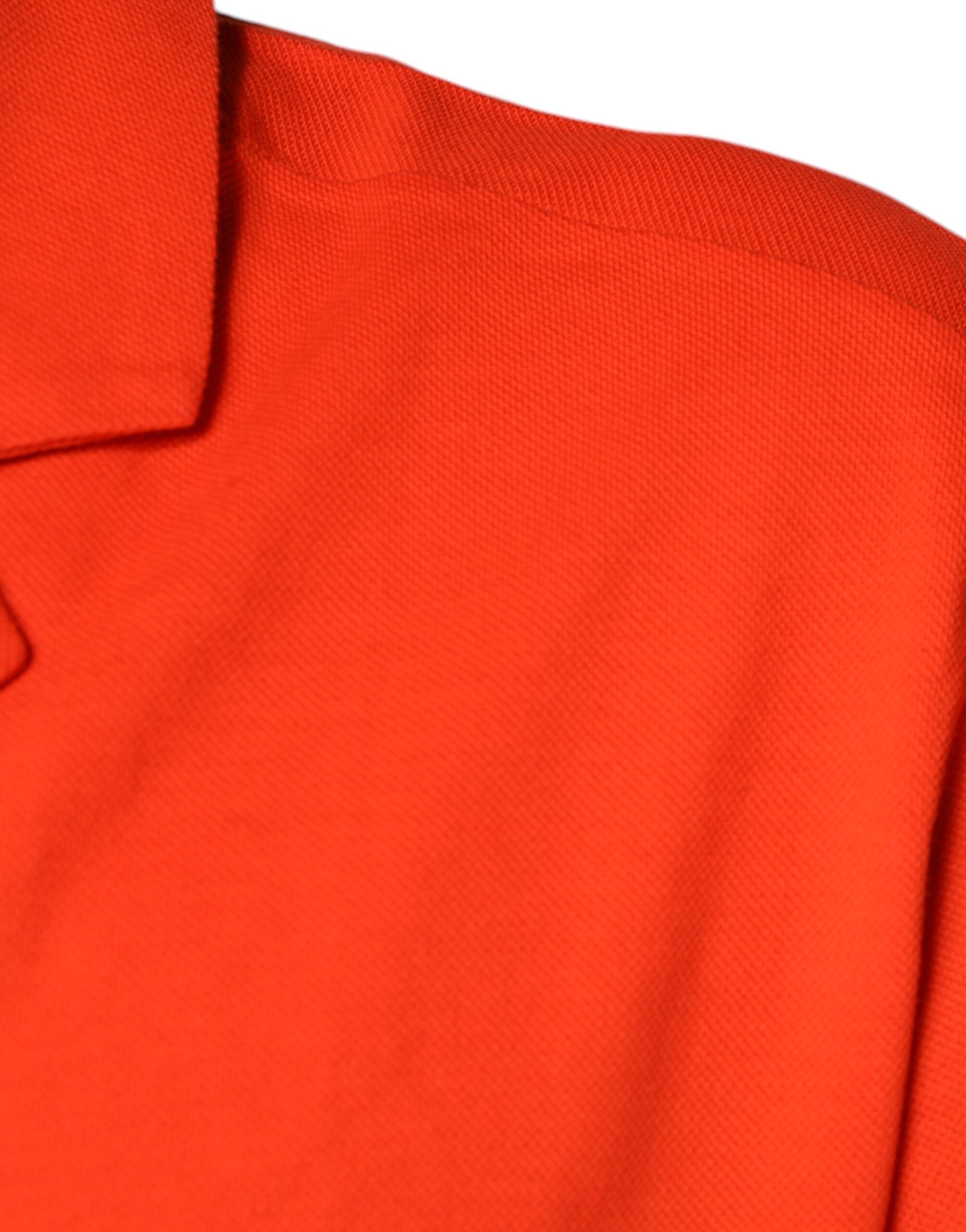 Polo casual de algodón naranja con botones de Dolce &amp; Gabbana