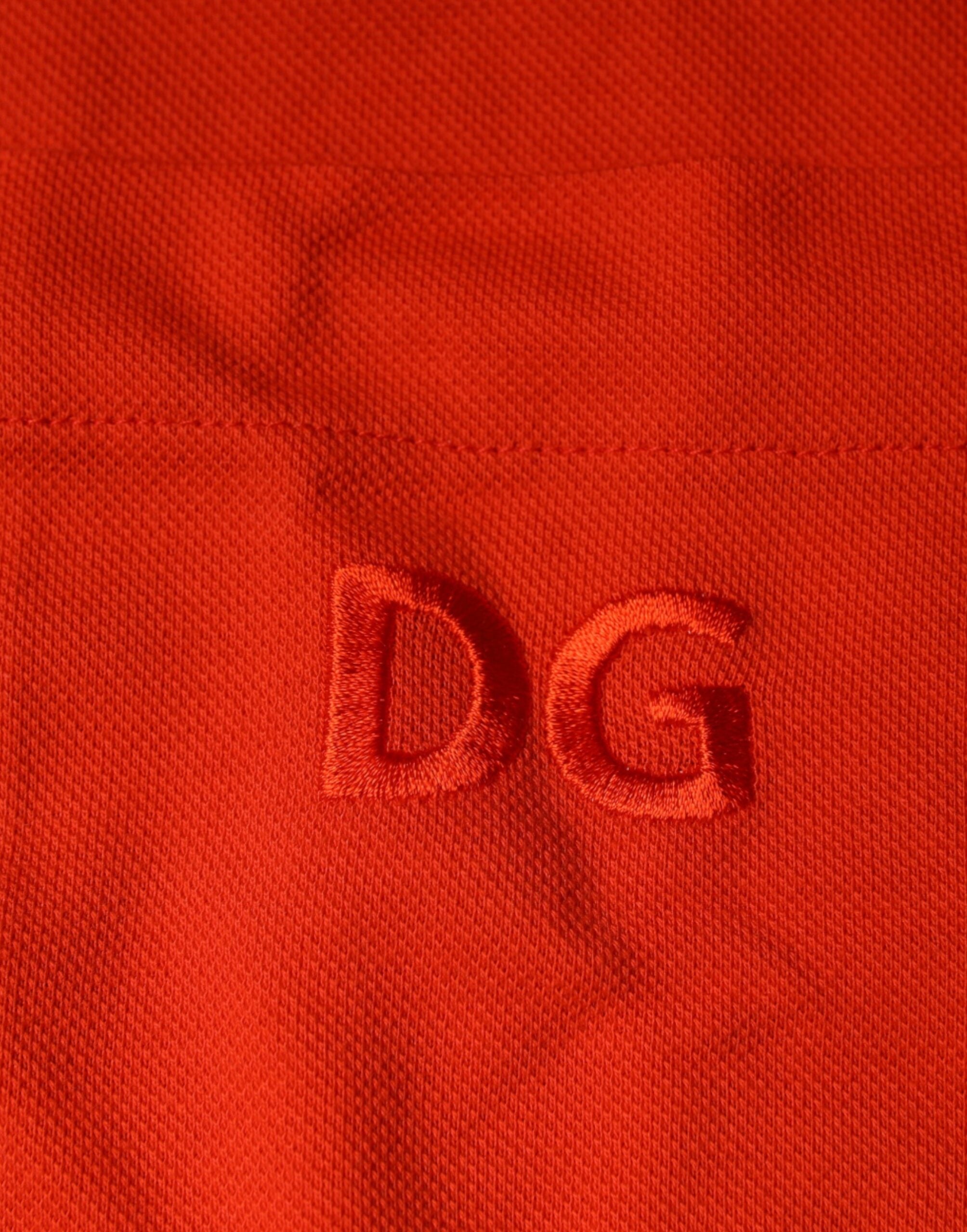 Polo casual de algodón naranja con botones de Dolce &amp; Gabbana
