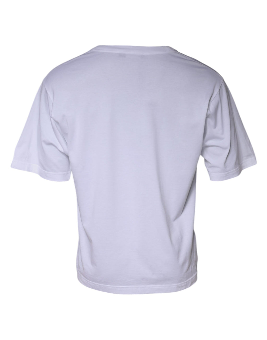Camiseta de algodón con cuello redondo y parche del logotipo blanco de Dolce &amp; Gabbana