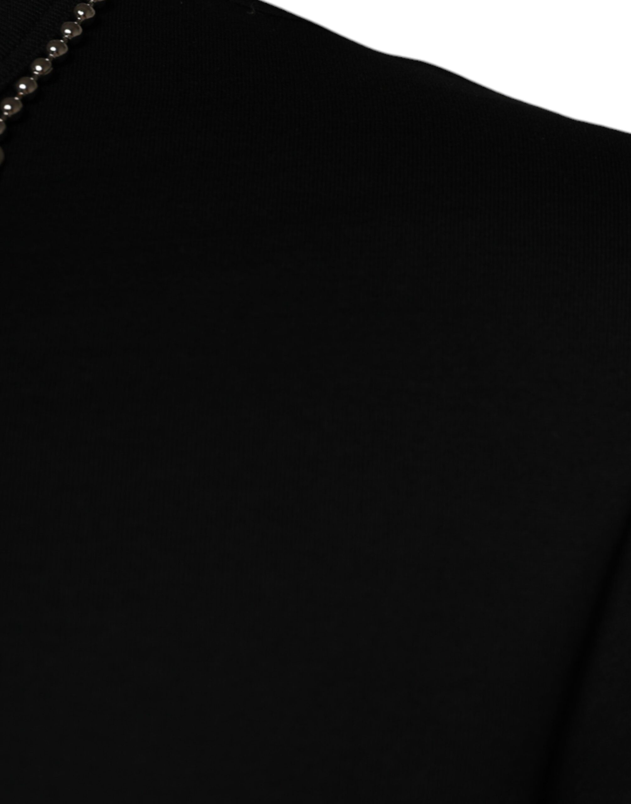 Camiseta negra de algodón con collar adornado de Dolce &amp; Gabbana