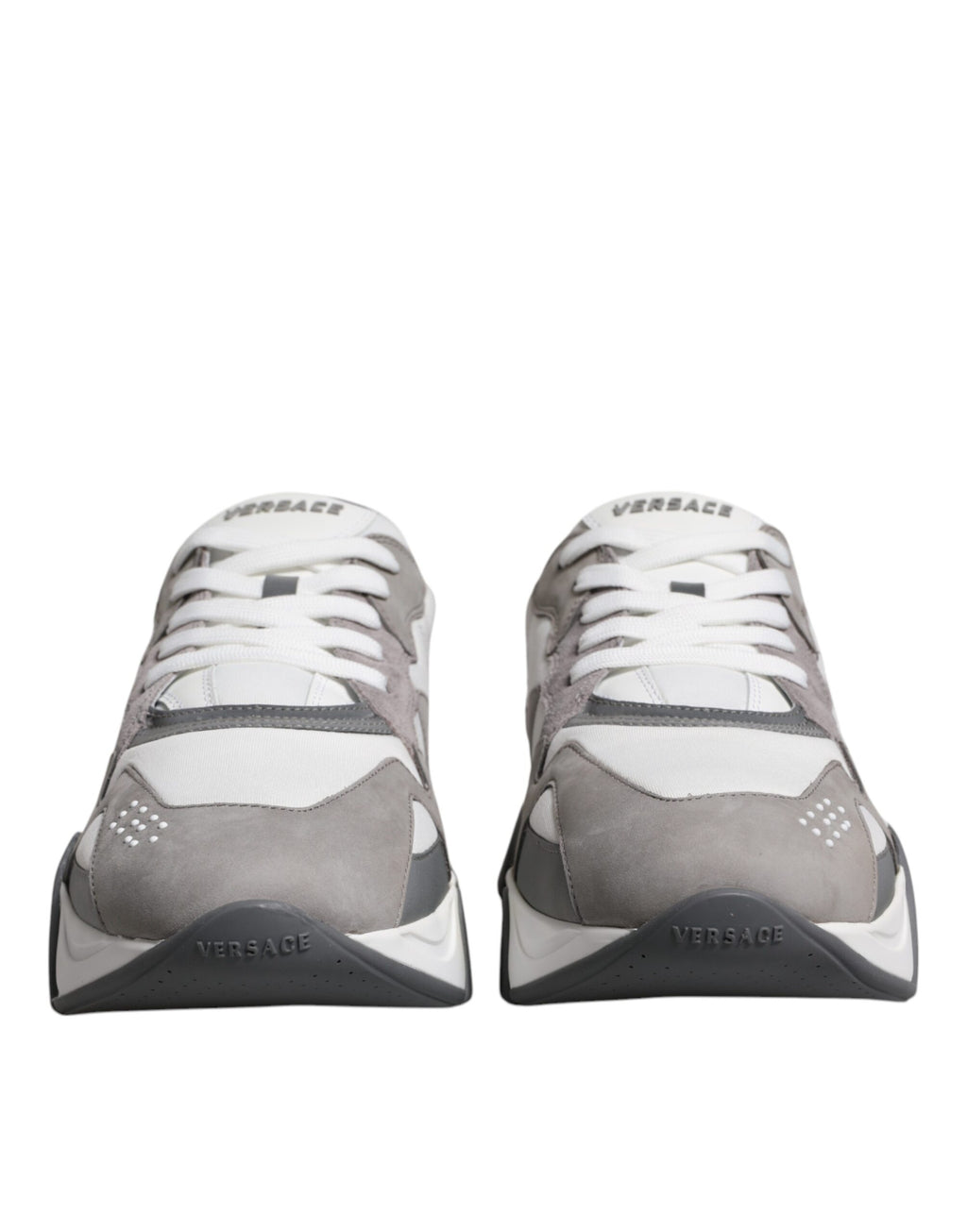 Zapatillas Versace Squalo de caña baja y gruesa de neopreno y cuero gris