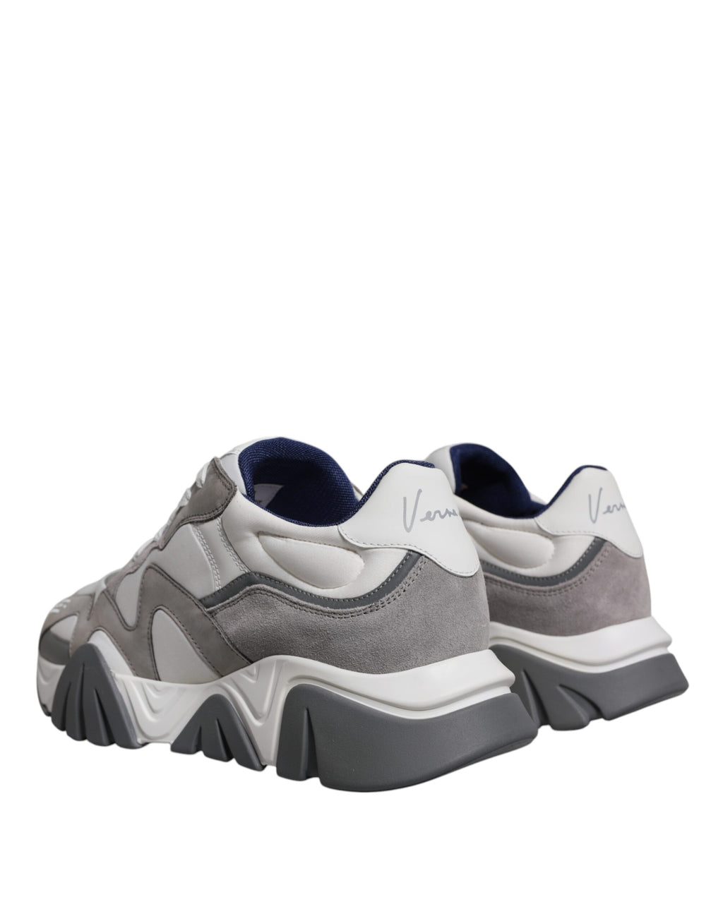 Zapatillas Versace Squalo de caña baja y gruesa de neopreno y cuero gris
