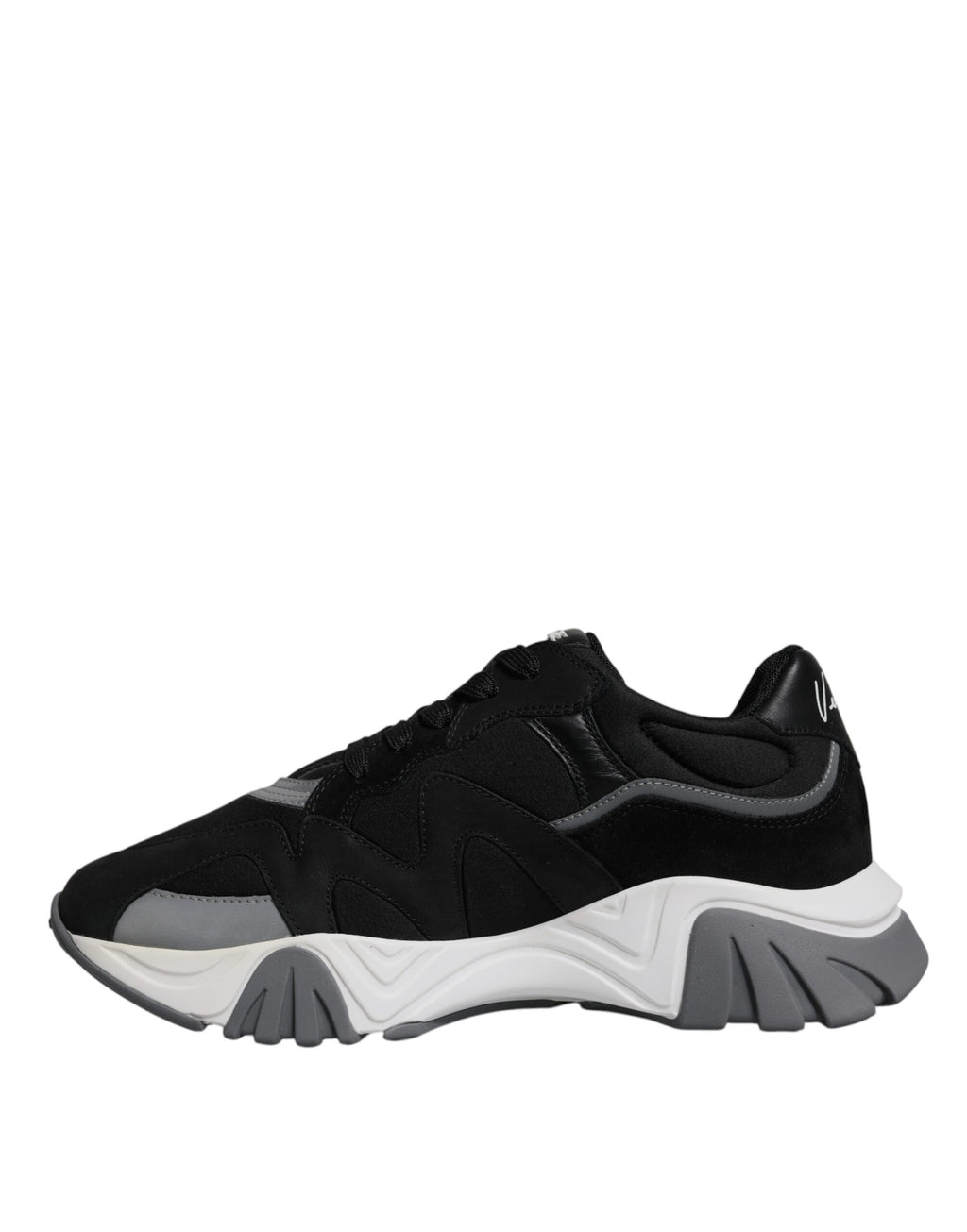 Zapatillas bajas gruesas de neopreno de cuero negro de Versace Squalo Shoes