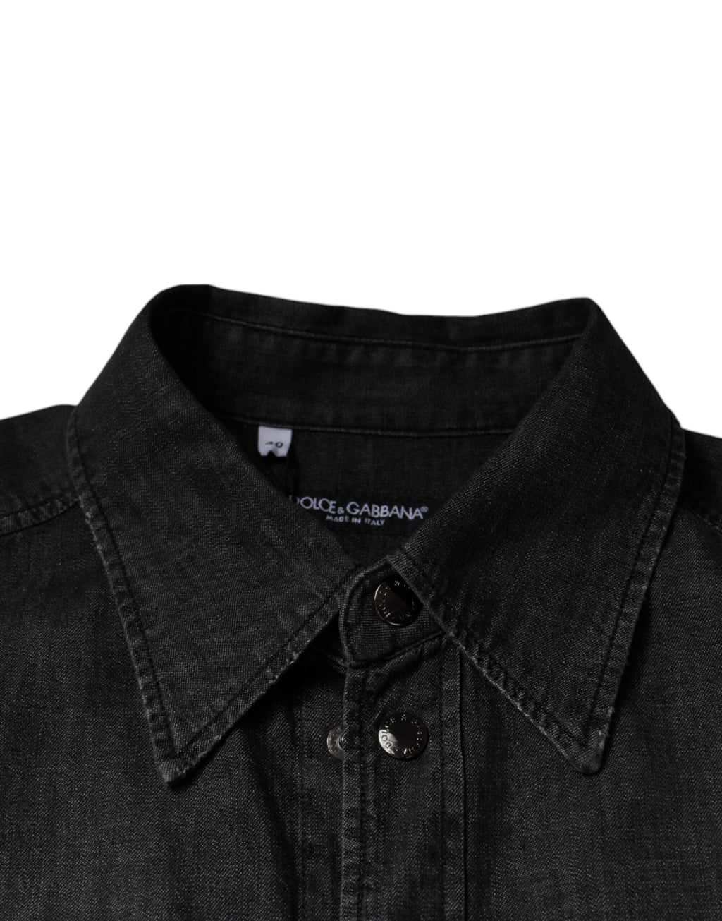 Camisa vaquera de algodón con botones y logotipo negro de Dolce &amp; Gabbana