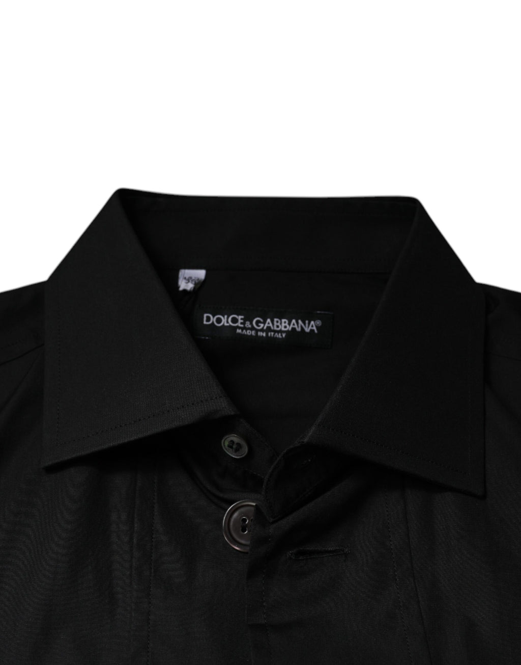 Camisa formal de manga larga de algodón negra de Dolce &amp; Gabbana
