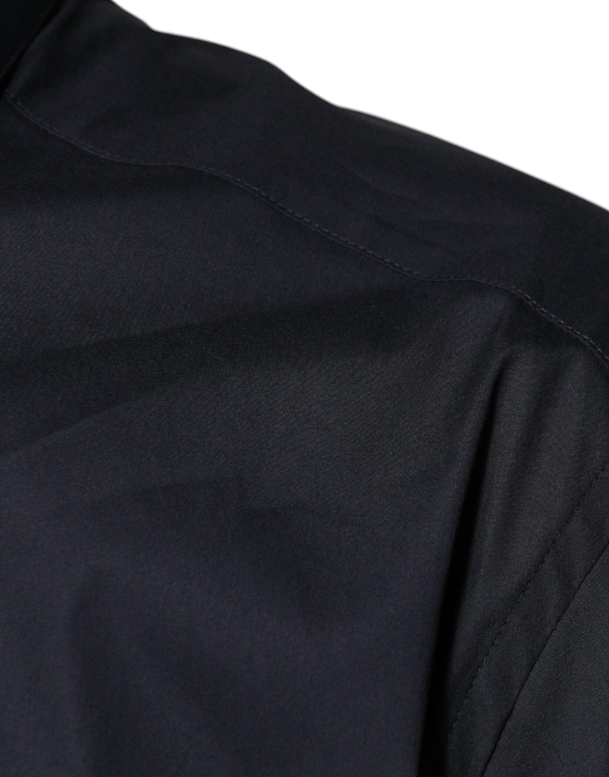 Camisa de vestir formal Dolce &amp; Gabbana en mezcla de algodón negro dorado