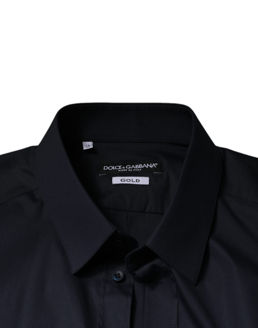 Camisa de vestir formal Dolce &amp; Gabbana en mezcla de algodón negro dorado