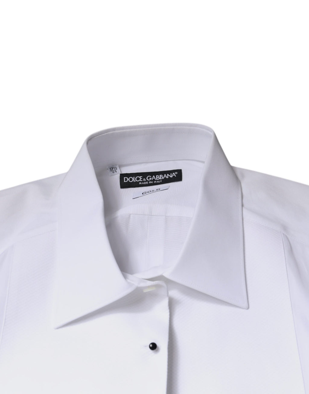 Camisa formal Dolce &amp; Gabbana de popelina de algodón con pechera blanca dorada