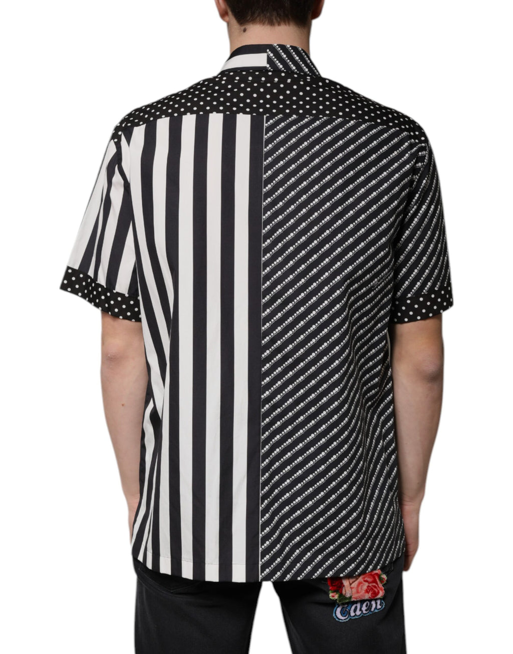 Camisa informal con botones y rayas blancas y negras de Dolce &amp; Gabbana