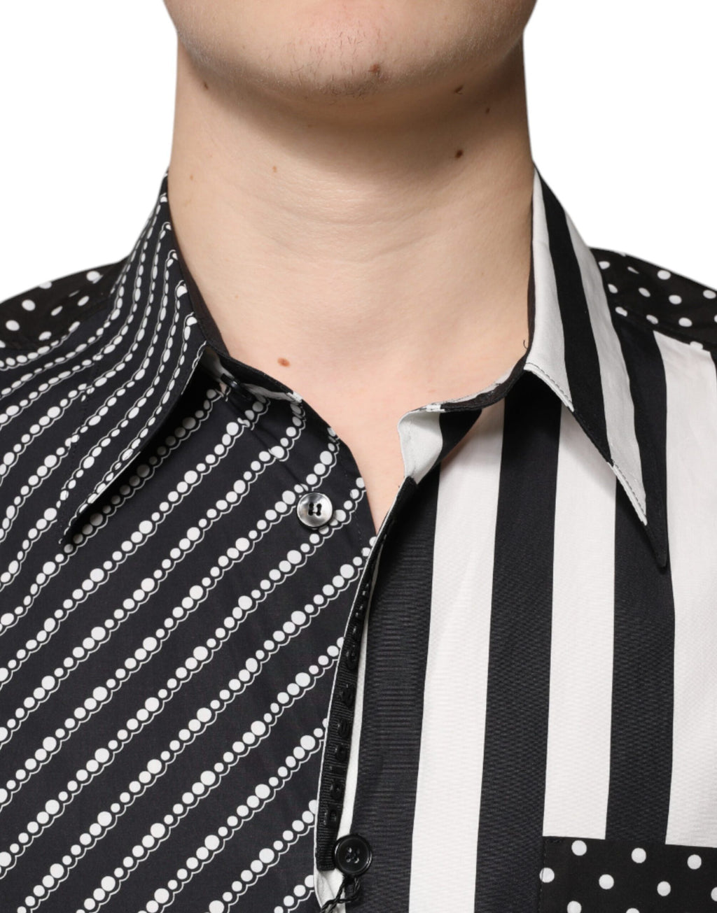 Camisa informal con botones y rayas blancas y negras de Dolce &amp; Gabbana