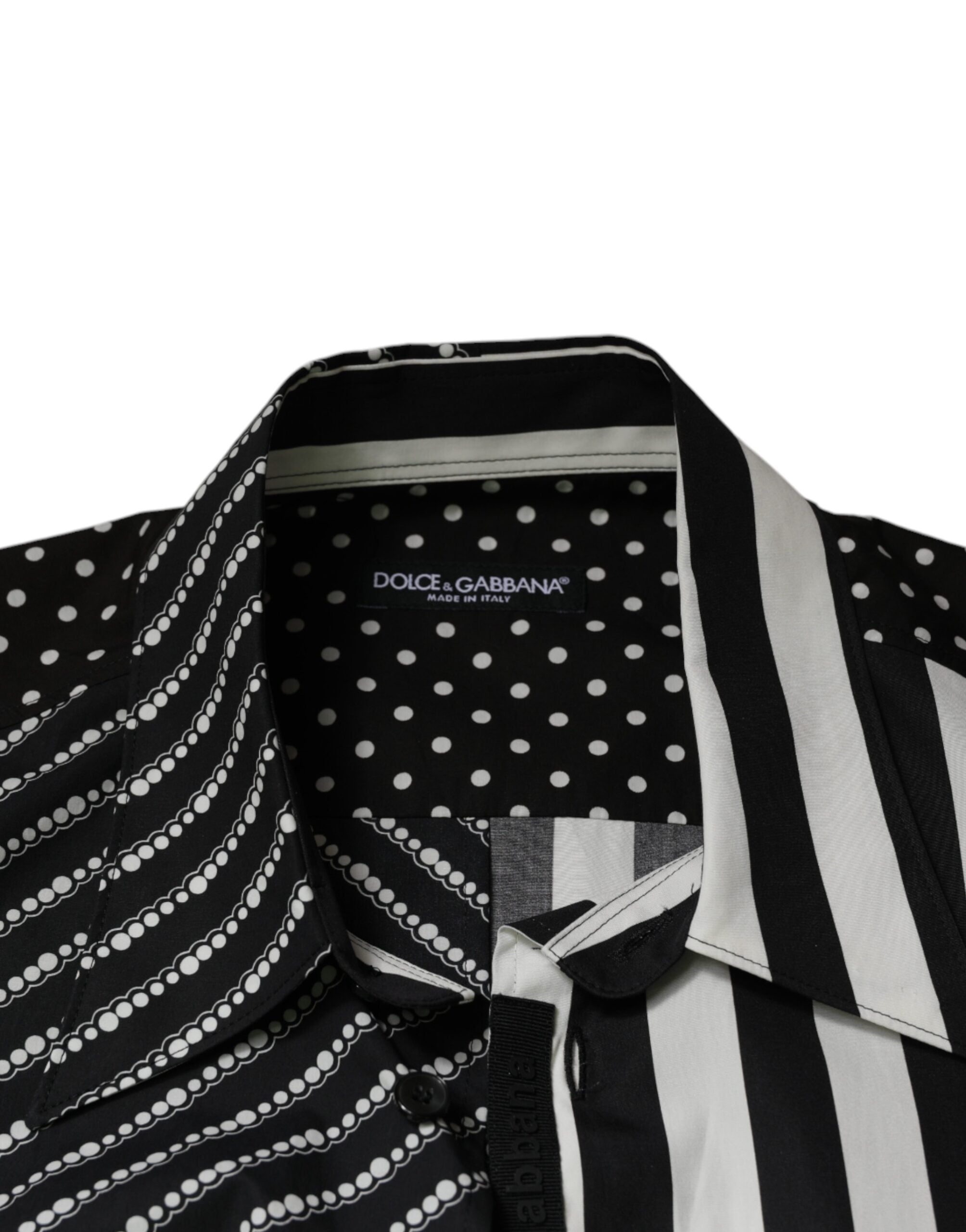 Camisa informal con botones y rayas blancas y negras de Dolce &amp; Gabbana