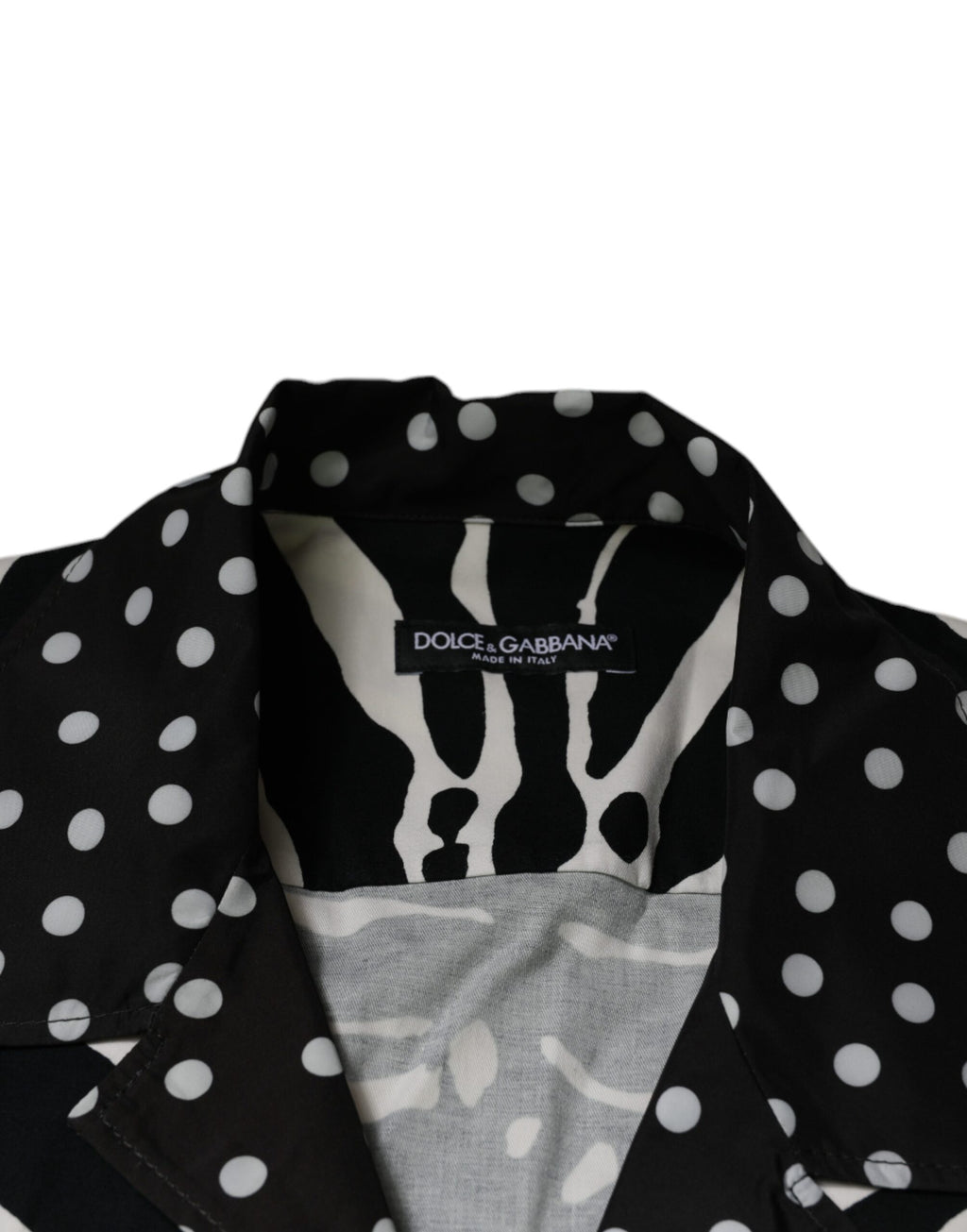 Camisa oversize con botones y estampado de cebra en blanco y negro de Dolce &amp; Gabbana