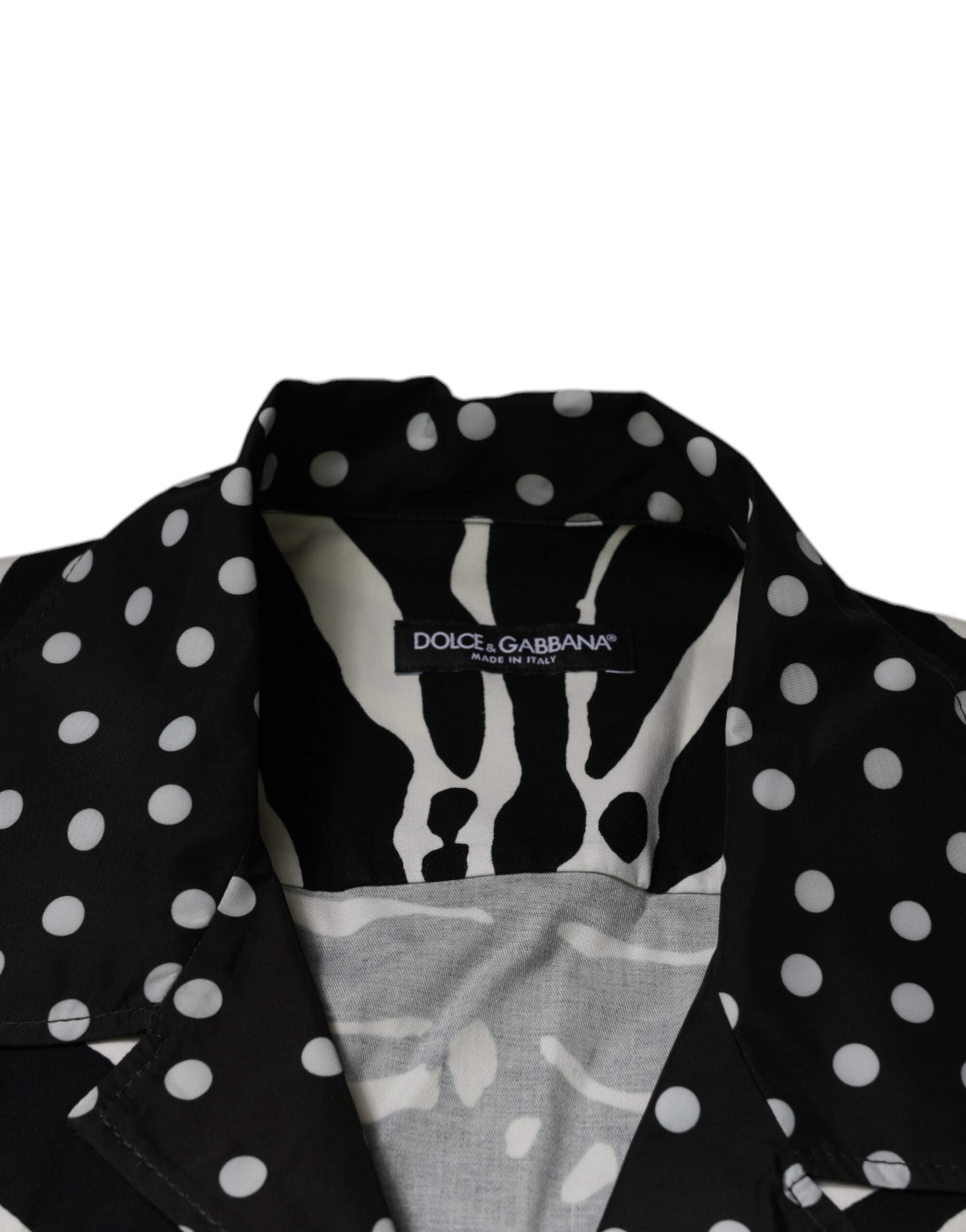 Camisa oversize con botones y estampado de cebra en blanco y negro de Dolce &amp; Gabbana