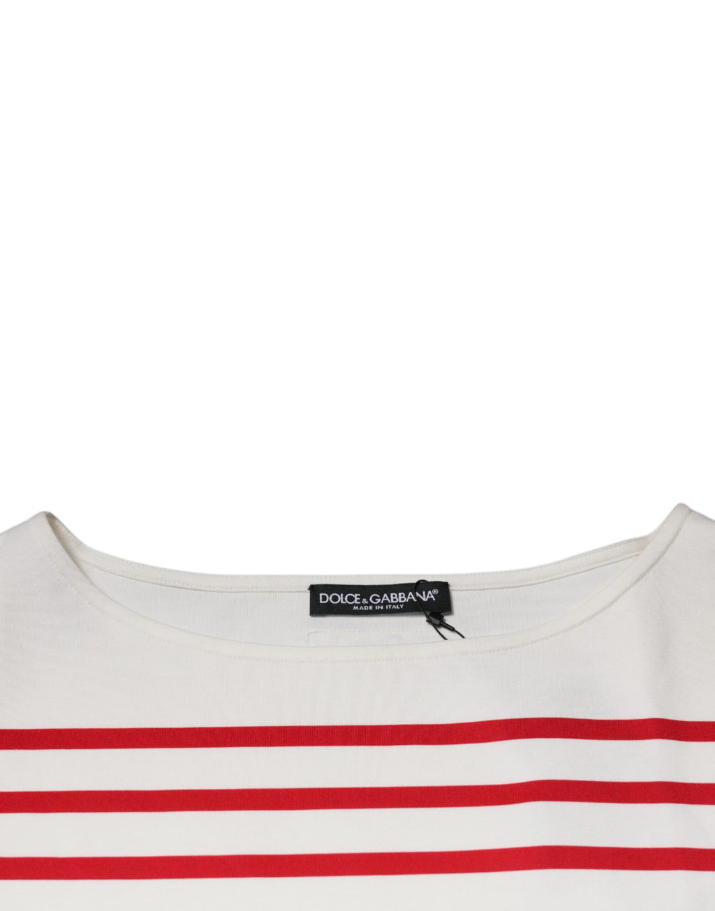 Top de algodón de manga larga con rayas blancas y rojas de Dolce &amp; Gabbana
