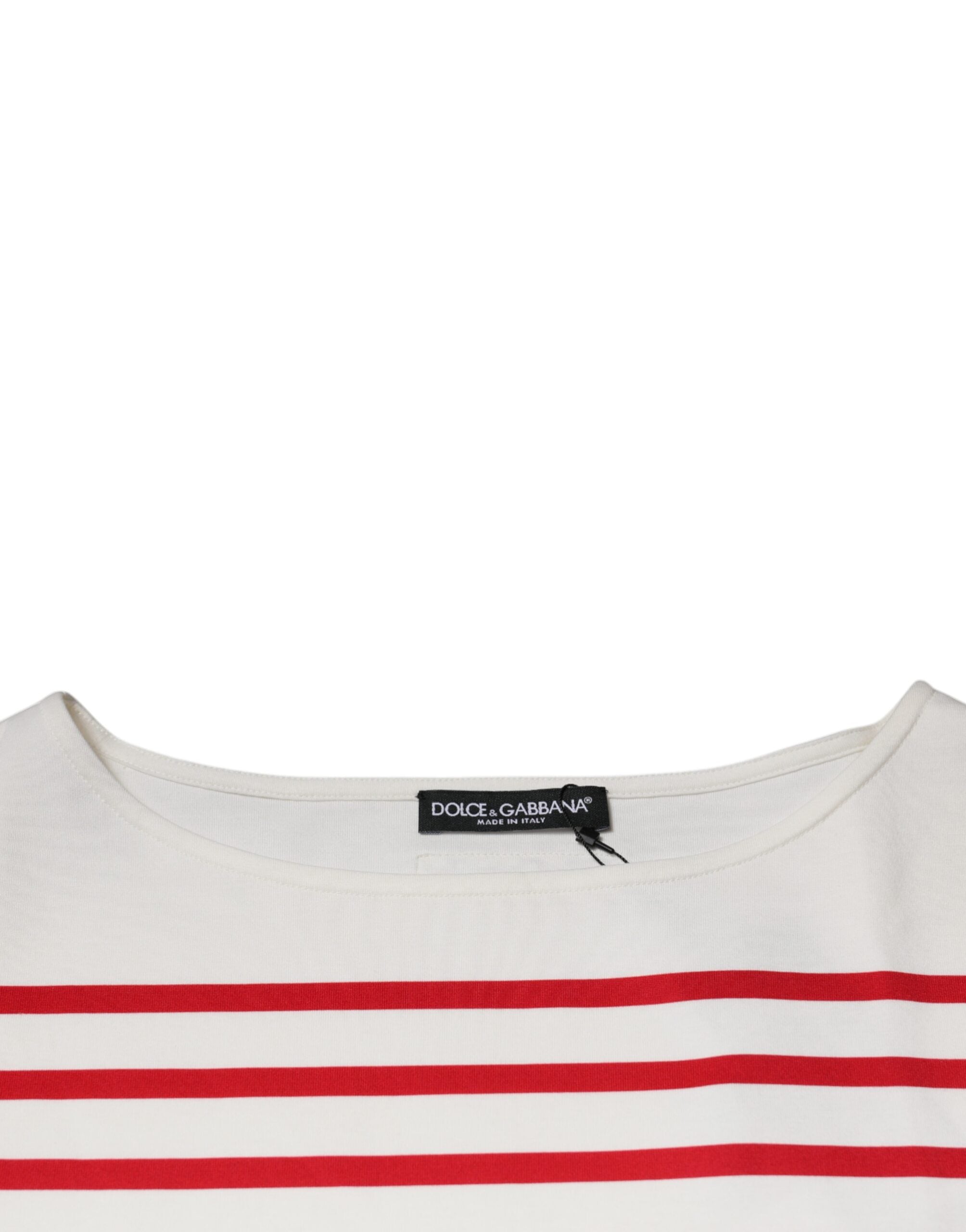 Top de algodón de manga larga con rayas blancas y rojas de Dolce &amp; Gabbana