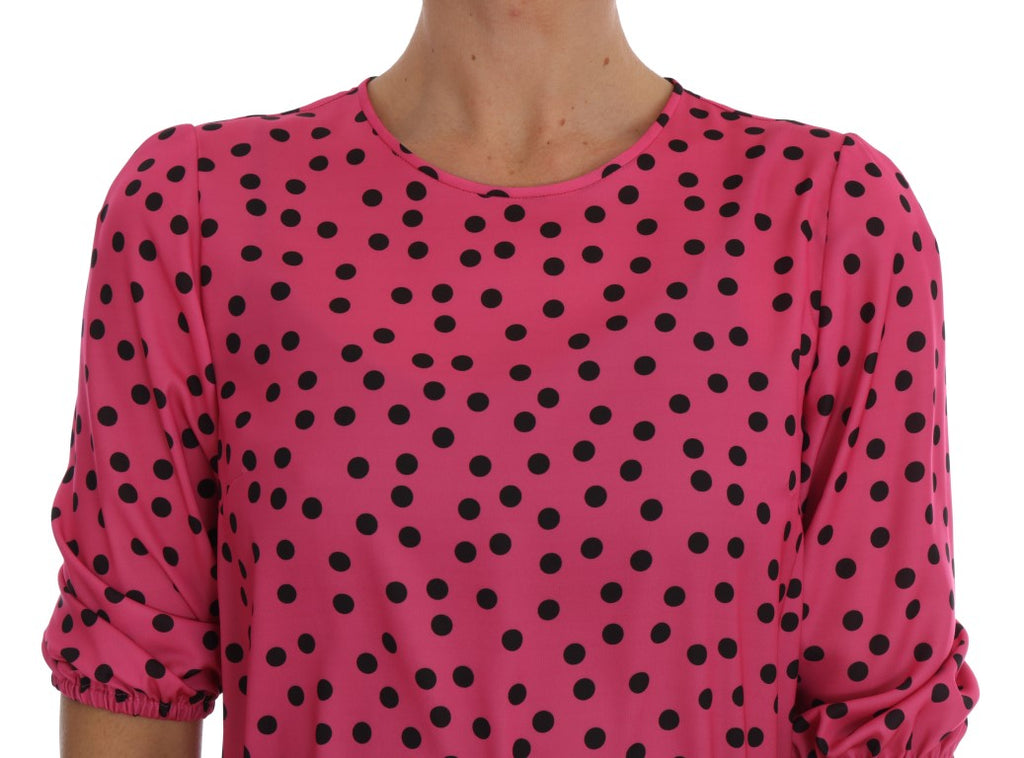 Blusa de seda con lunares rosas de Dolce &amp; Gabbana