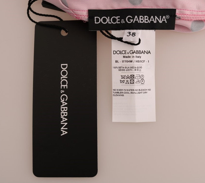 Blusa de seda con lunares rosas de Dolce &amp; Gabbana