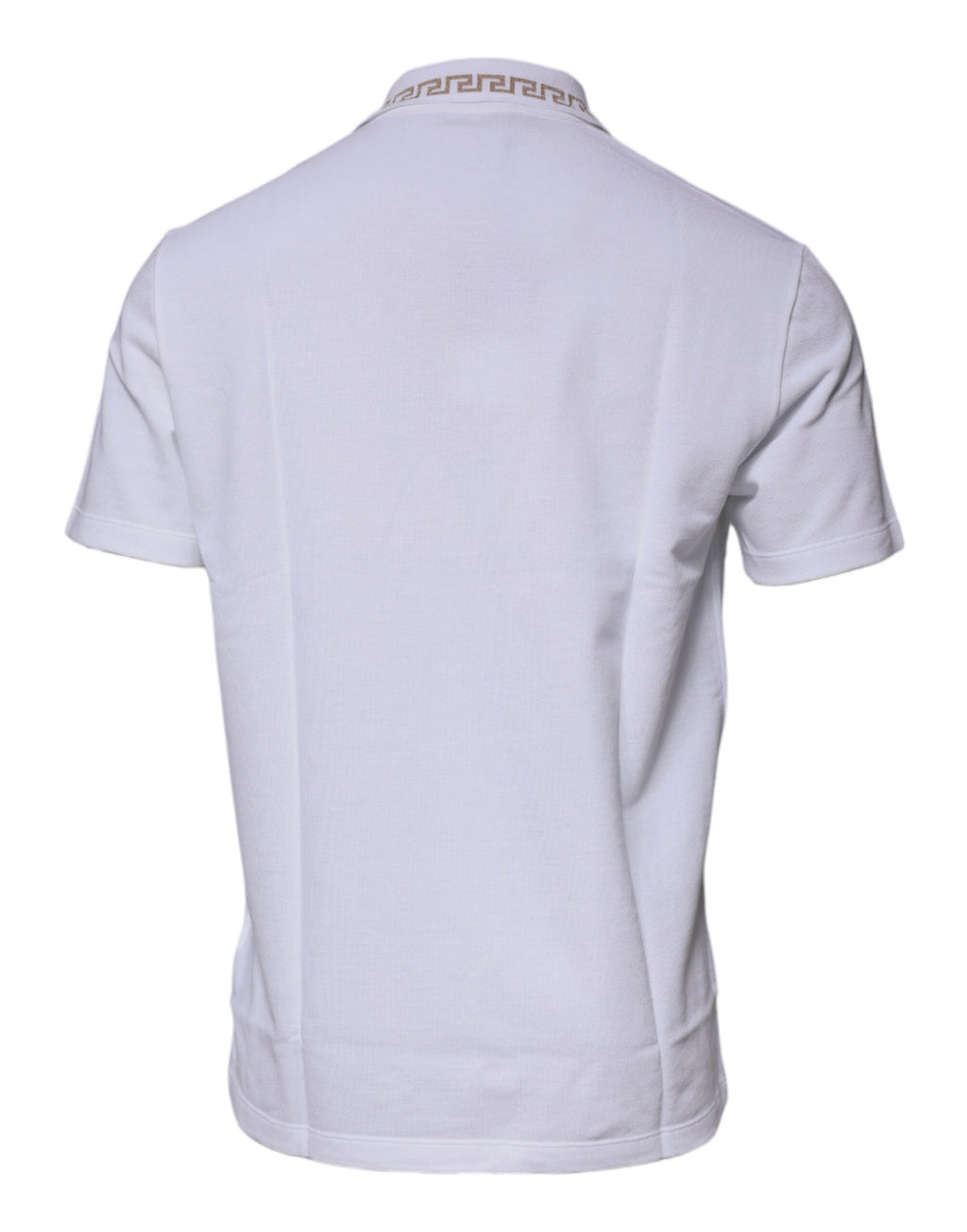 Polo de manga corta con cuello de viscosa blanca de Versace para hombre