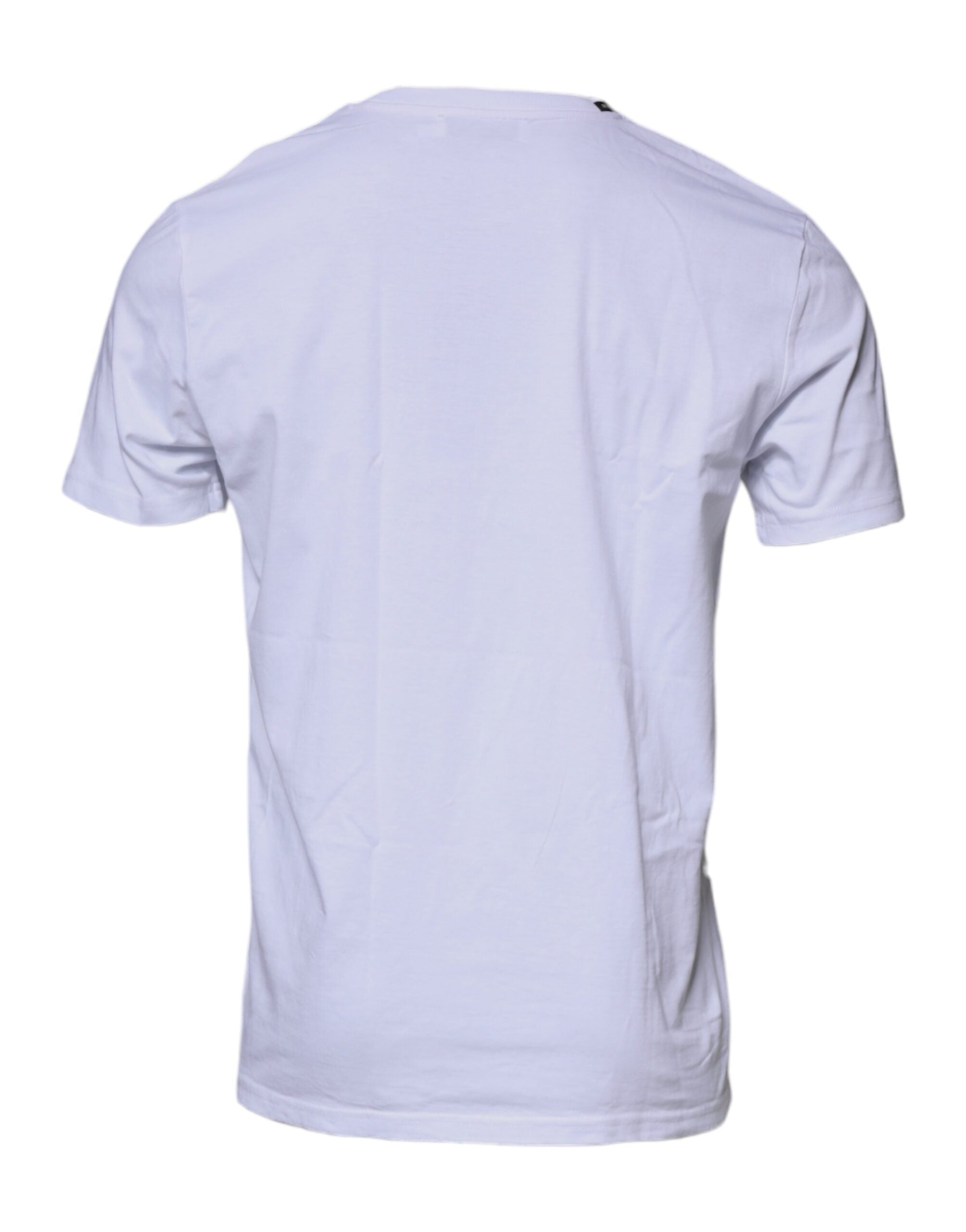 Camiseta de algodón con cuello redondo y estampado de leopardo en blanco y rojo de Dolce &amp; Gabbana