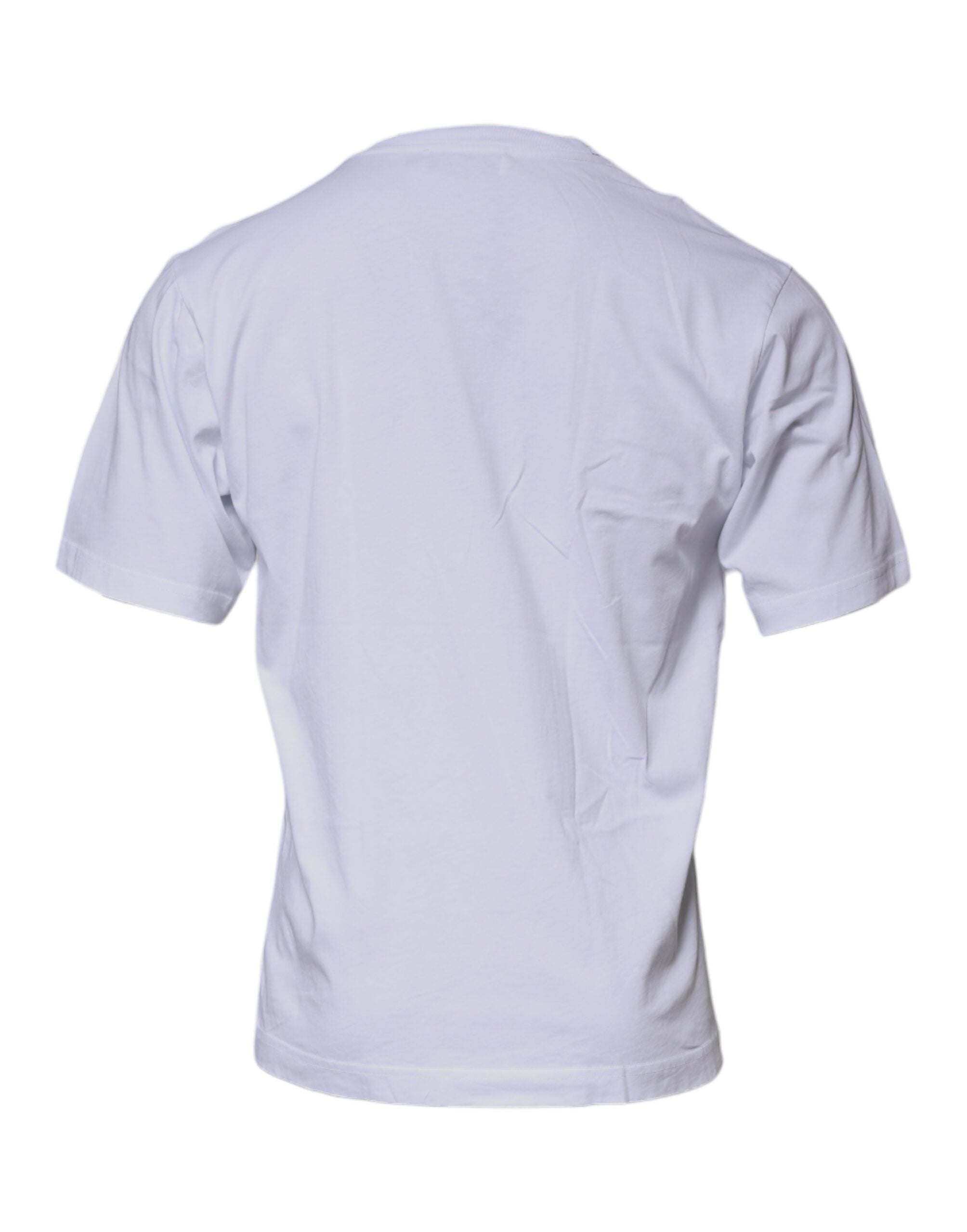 Camiseta blanca de algodón con cuello redondo y logotipo DG de Dolce &amp; Gabbana