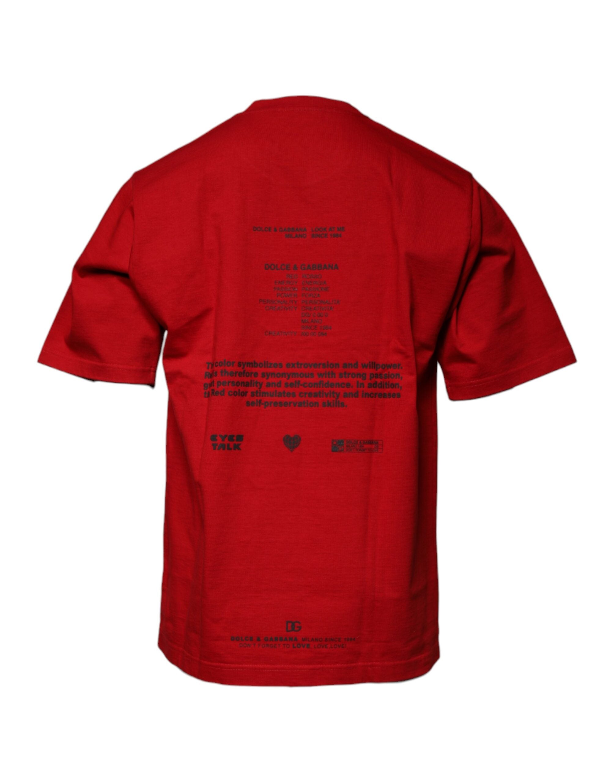 Camiseta de cuello redondo de algodón Dolce &amp; Gabbana Red DG Eye