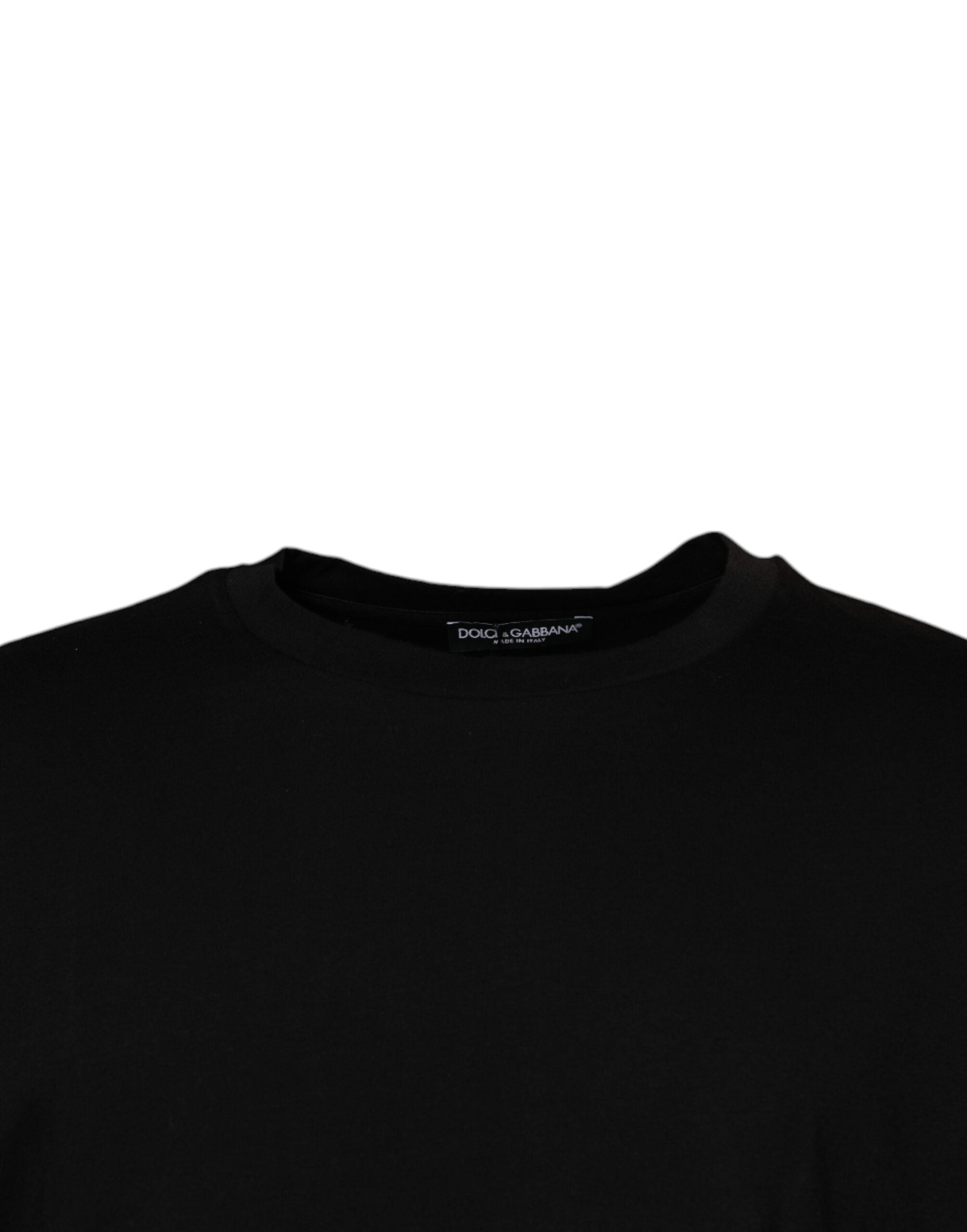 Camiseta negra de manga corta con cuello redondo de Dolce &amp; Gabbana
