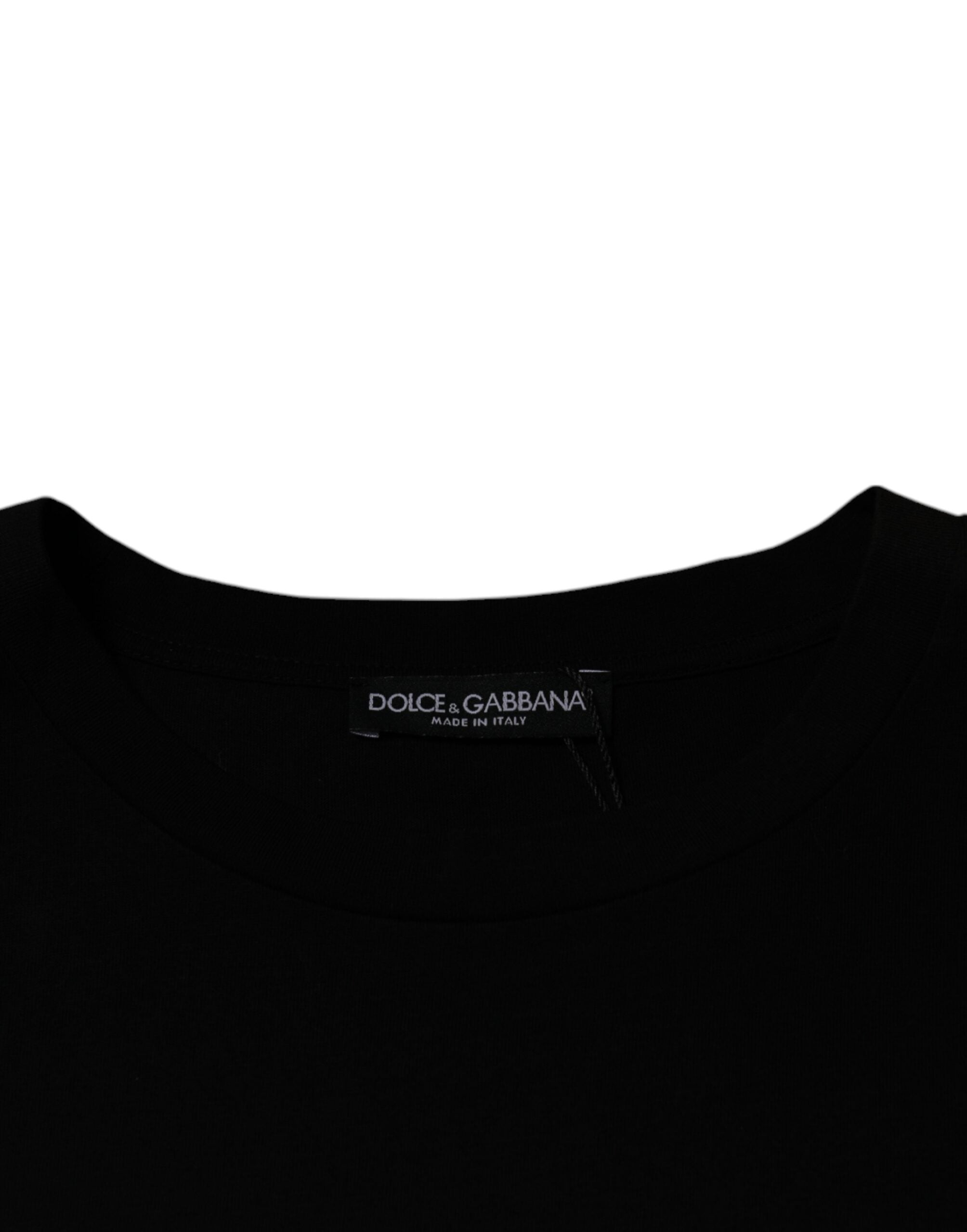 Camiseta negra de manga corta con cuello redondo de Dolce &amp; Gabbana