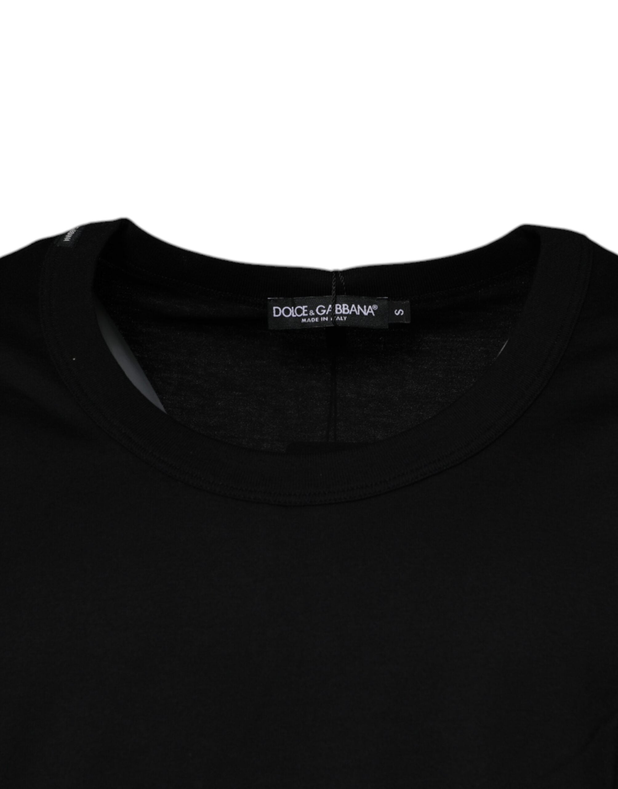 Camiseta sin mangas de cuello redondo de algodón negra de Dolce &amp; Gabbana