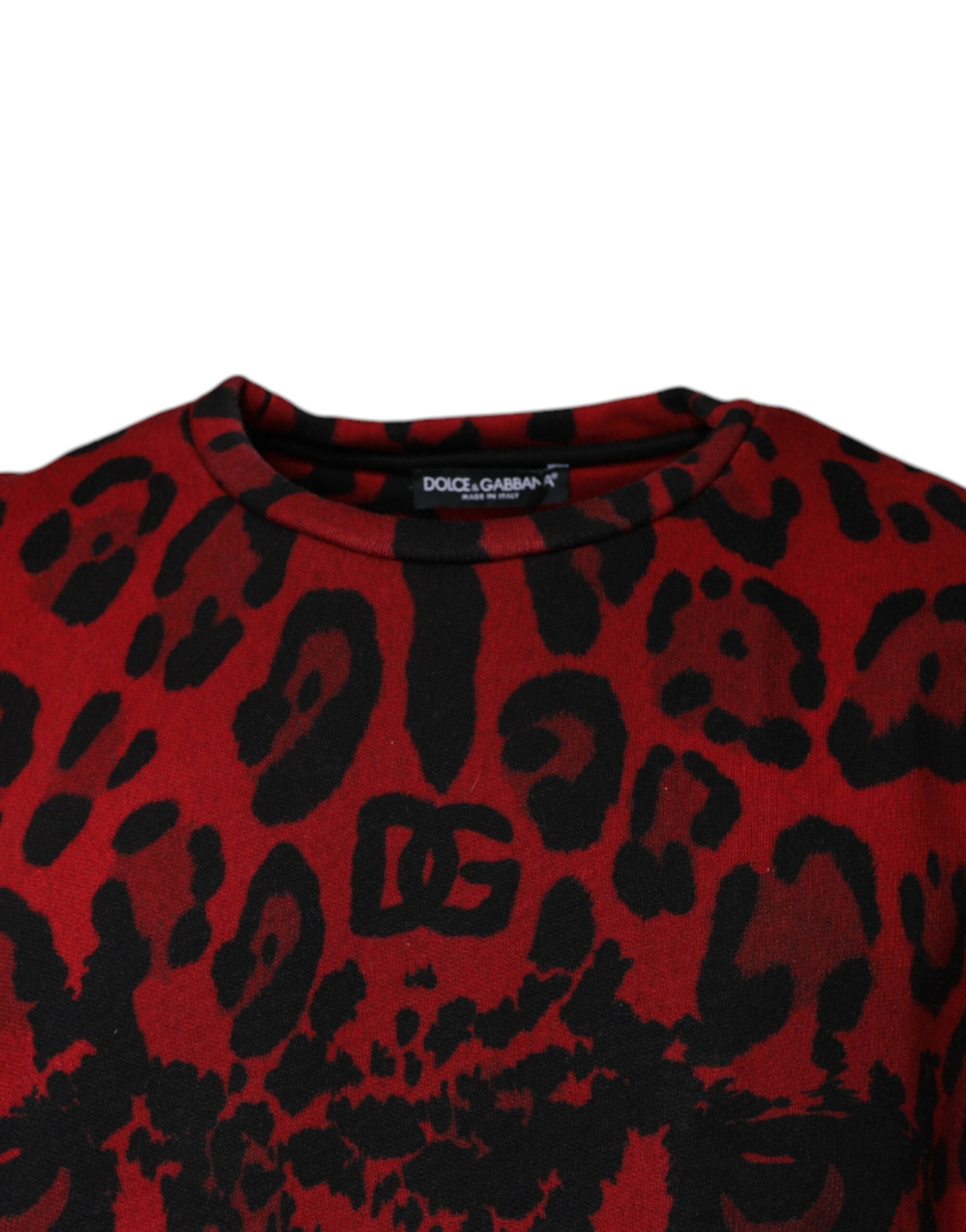 Camiseta sin mangas de algodón con estampado de leopardo rojo de Dolce &amp; Gabbana