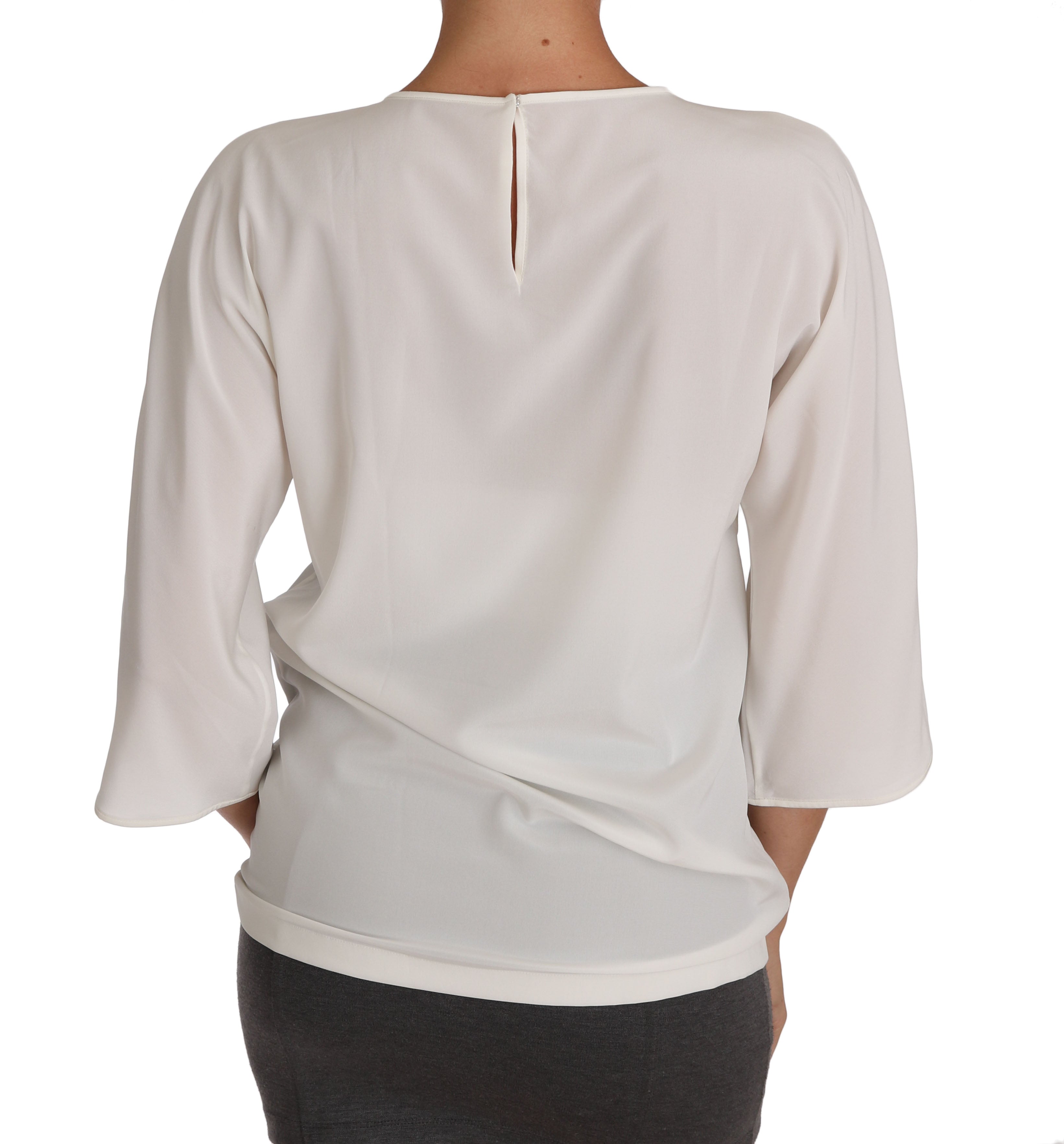 Camiseta de seda blanca con cristales de Dolce &amp; Gabbana #dgfamily