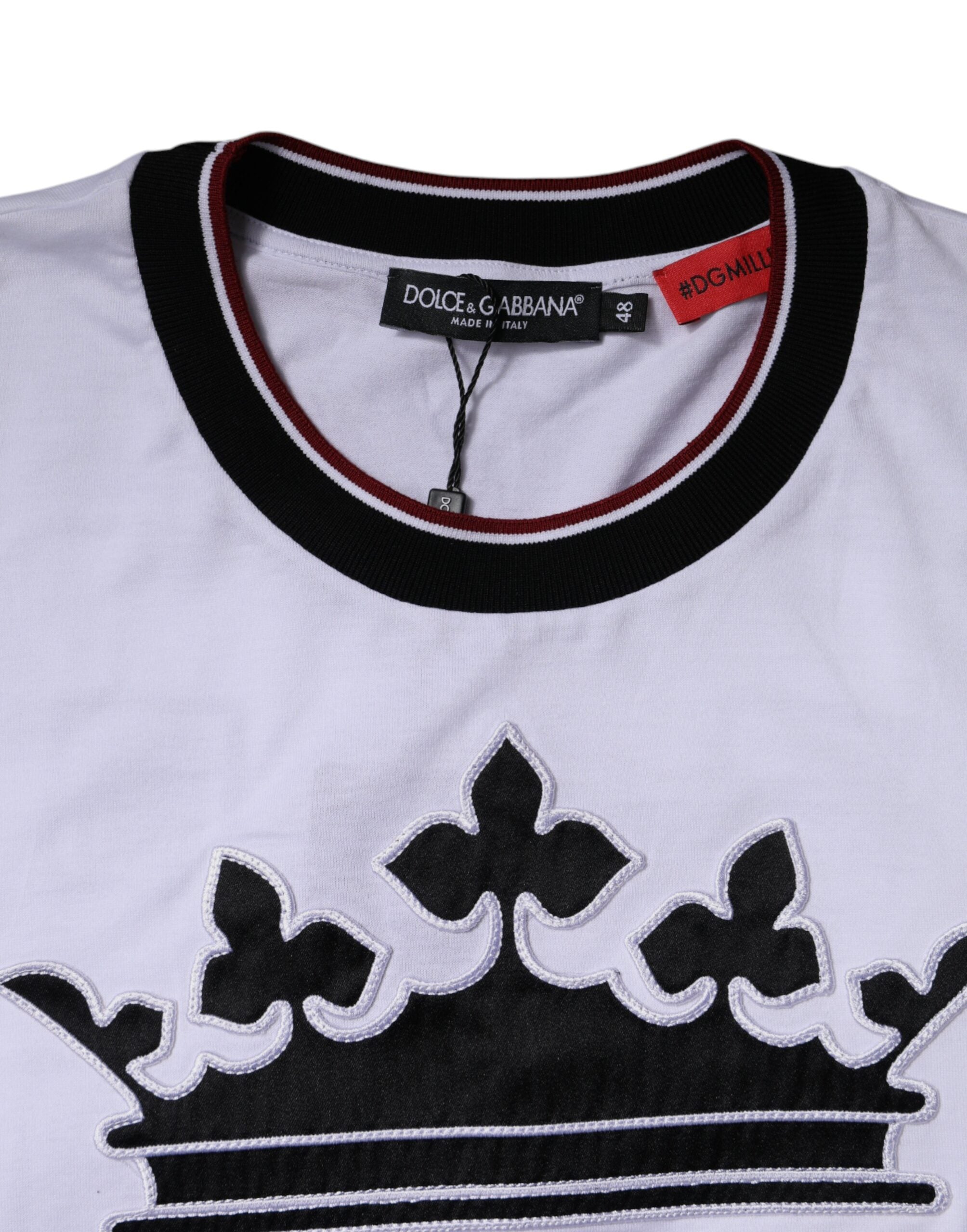 Camiseta blanca de manga corta y cuello redondo de Dolce &amp; Gabbana