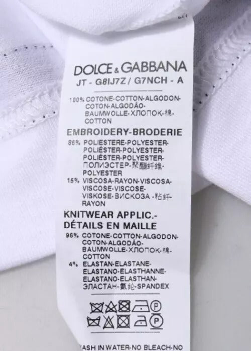 Camiseta blanca de manga corta y cuello redondo de Dolce &amp; Gabbana