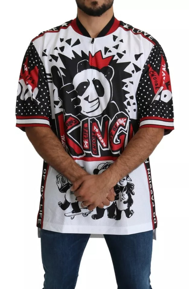 Camiseta de poliéster con diseño de panda blanco de Dolce &amp; Gabbana