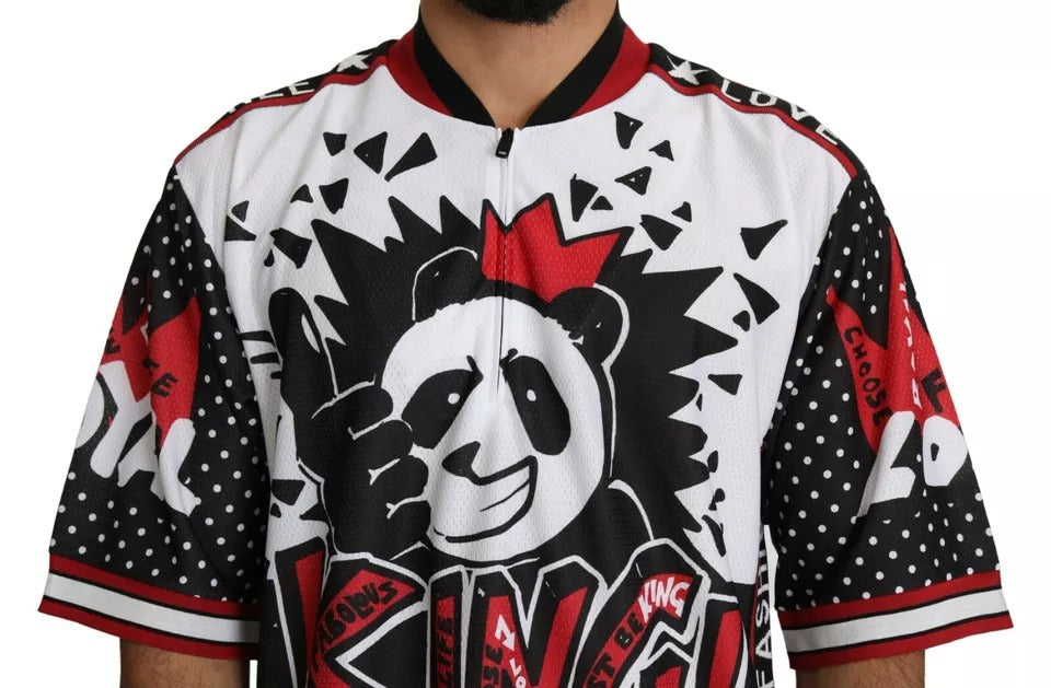Camiseta de poliéster con diseño de panda blanco de Dolce &amp; Gabbana