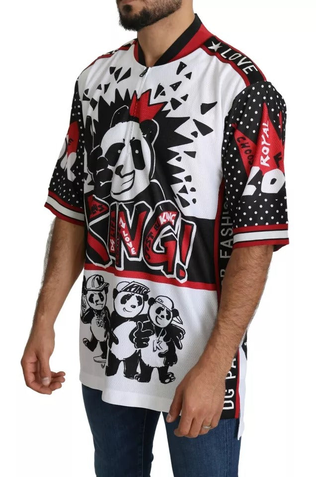 Camiseta de poliéster con diseño de panda blanco de Dolce &amp; Gabbana