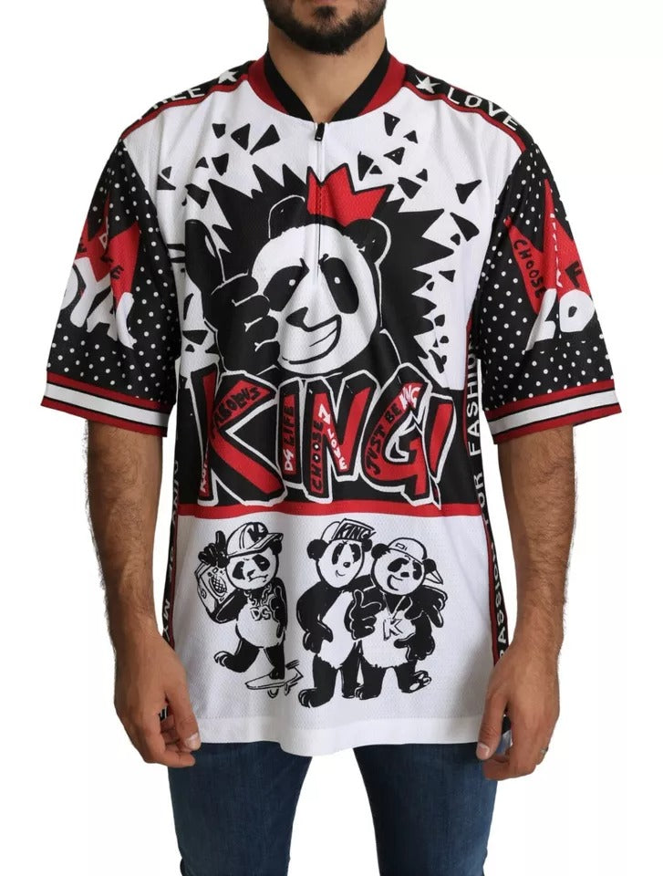 Camiseta de poliéster con diseño de panda blanco de Dolce &amp; Gabbana