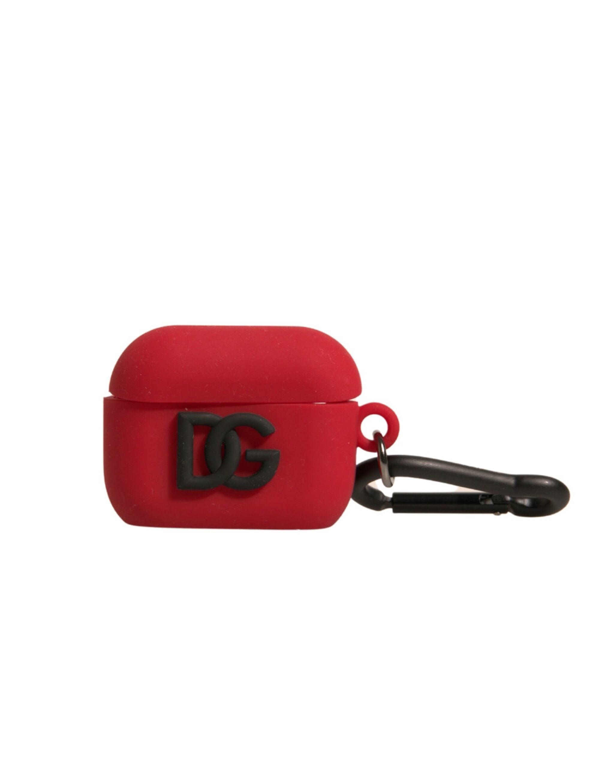 Estuche para AirPods de silicona roja con el logotipo en relieve de Dolce &amp; Gabbana