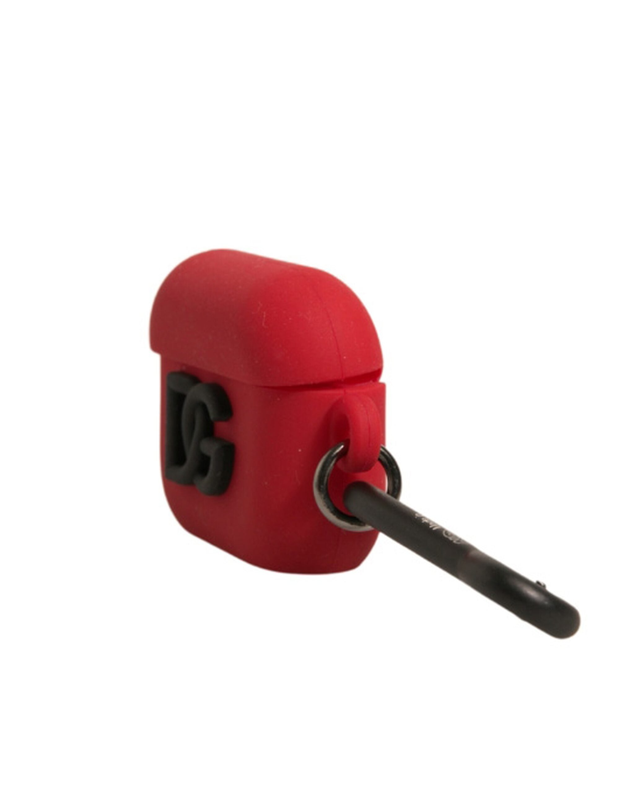 Estuche para AirPods de silicona roja con el logotipo en relieve de Dolce &amp; Gabbana