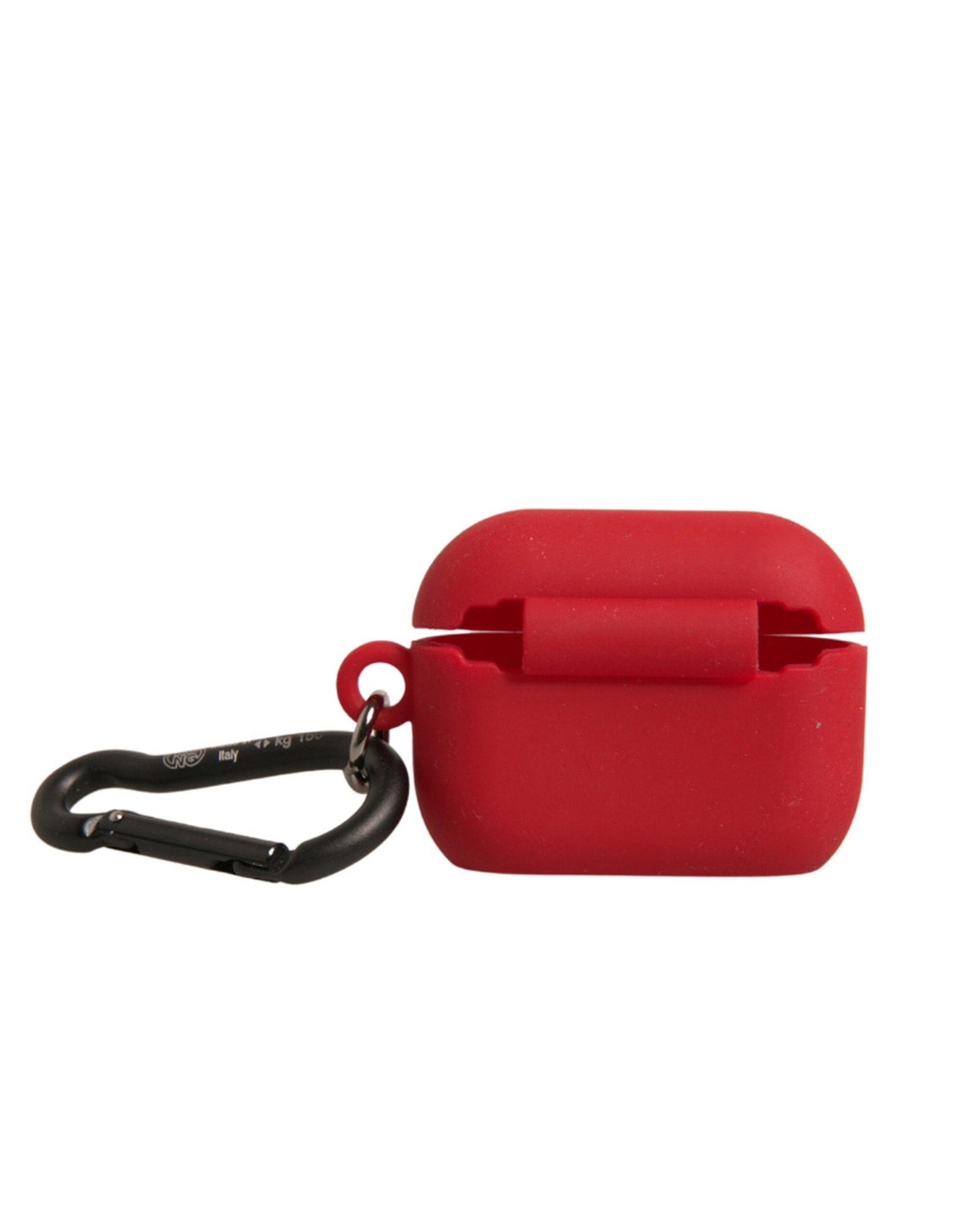 Estuche para AirPods de silicona roja con el logotipo en relieve de Dolce &amp; Gabbana