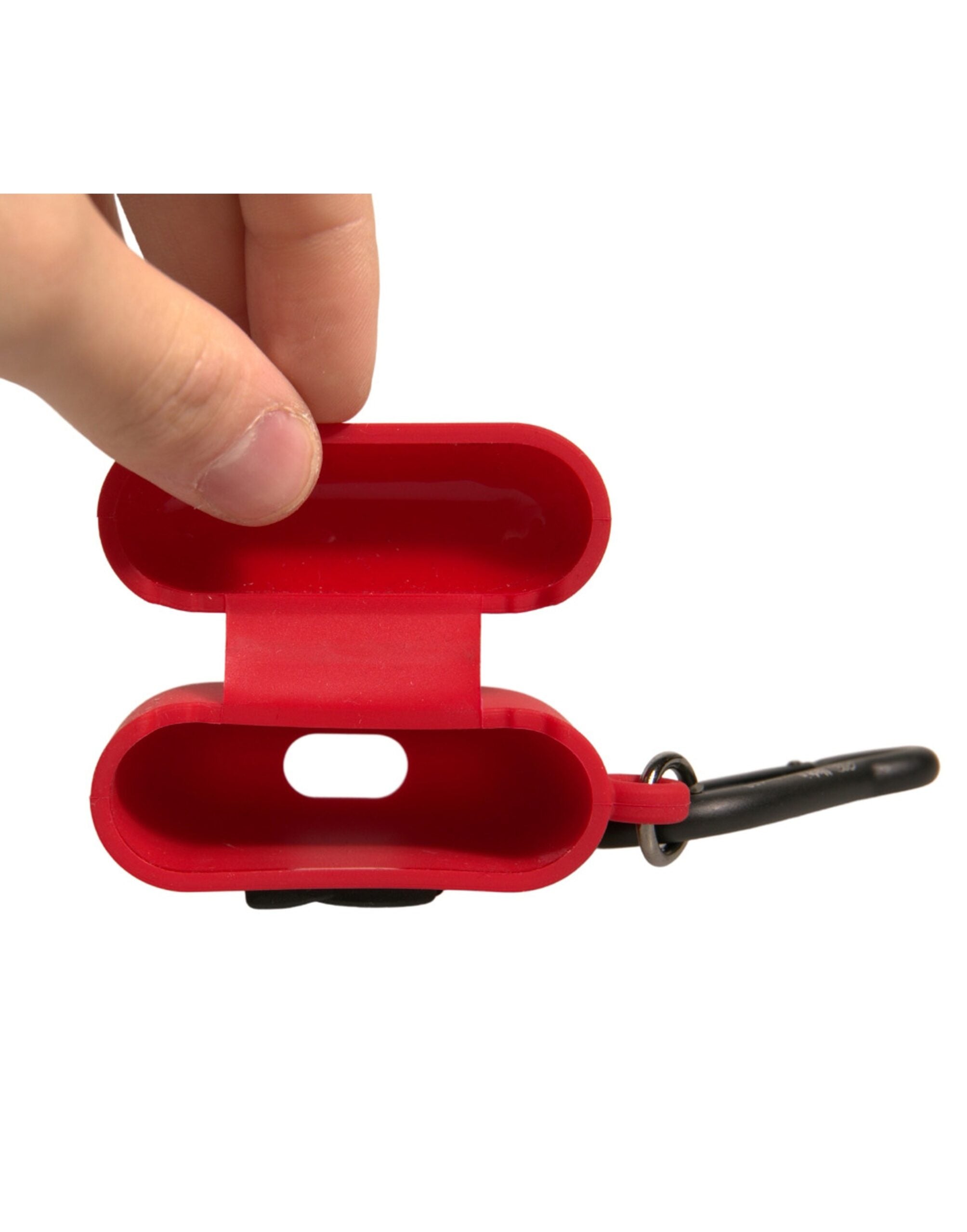 Estuche para AirPods de silicona roja con el logotipo en relieve de Dolce &amp; Gabbana