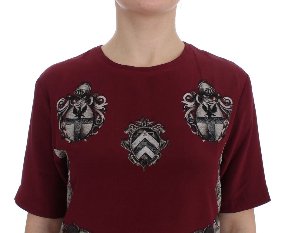 Blusa de seda con estampado de caballero rojo de Dolce &amp; Gabbana