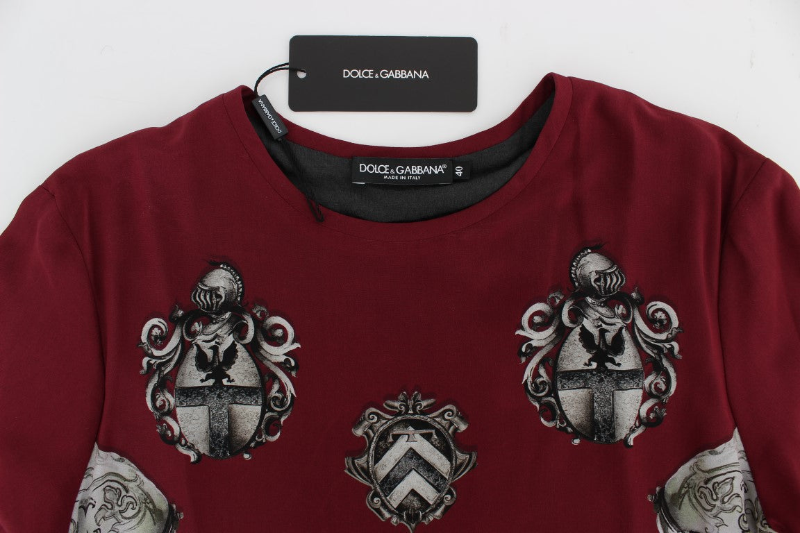 Blusa de seda con estampado de caballero rojo de Dolce &amp; Gabbana