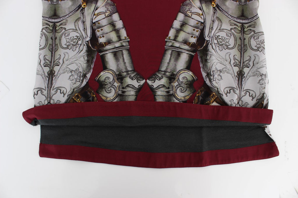 Blusa de seda con estampado de caballero rojo de Dolce &amp; Gabbana