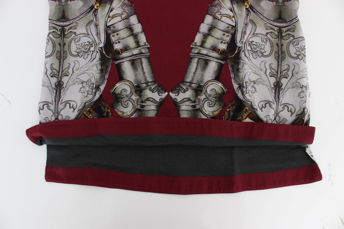 Blusa de seda con estampado de caballero rojo de Dolce &amp; Gabbana