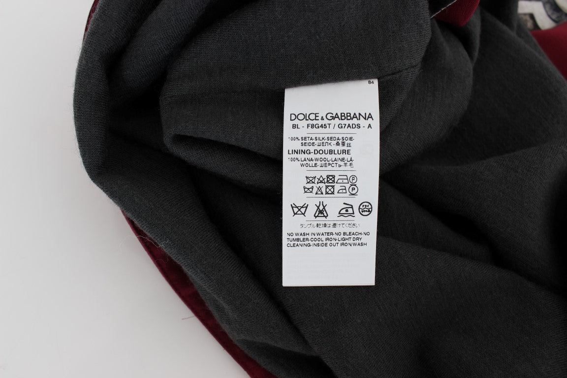Blusa de seda con estampado de caballero rojo de Dolce &amp; Gabbana