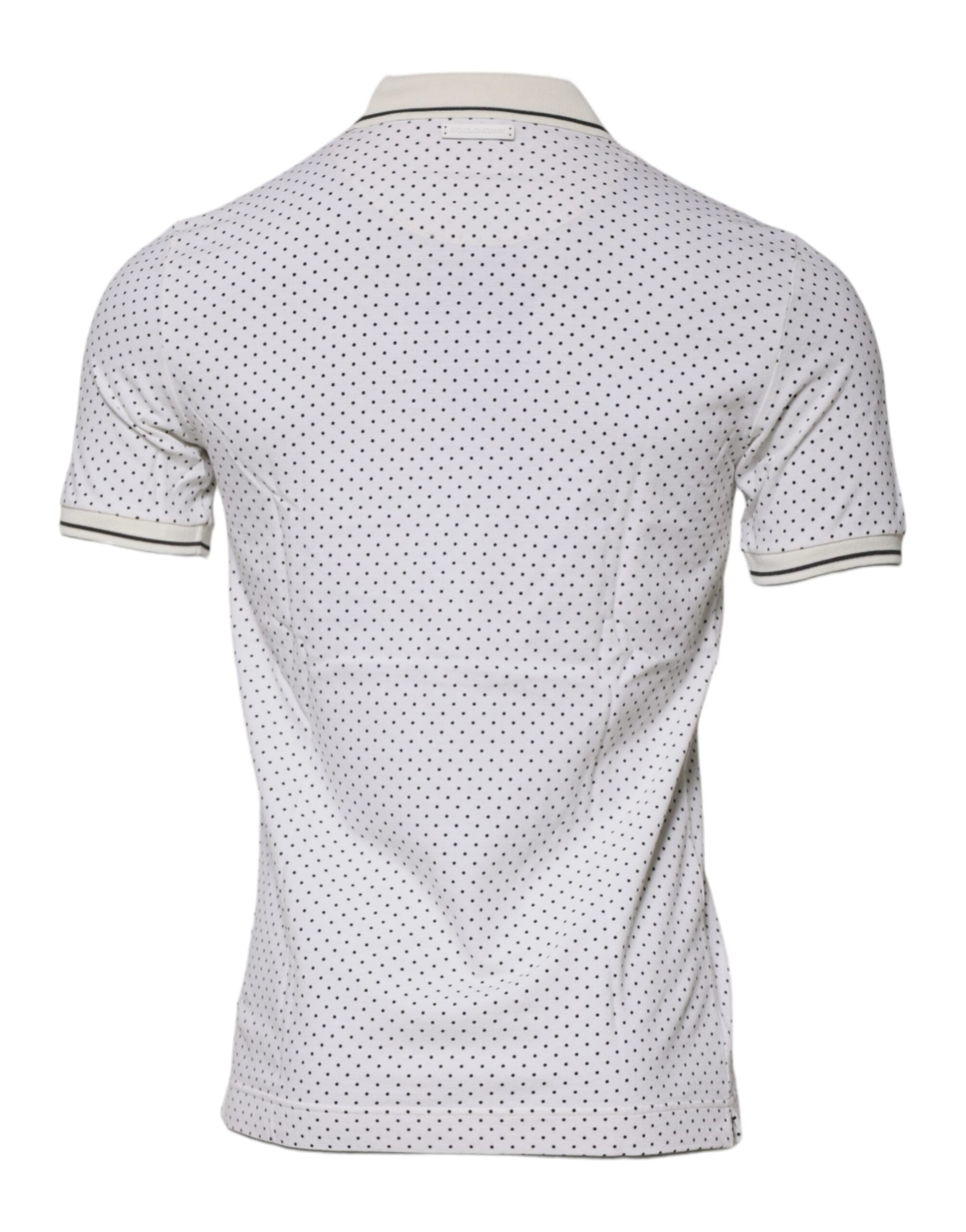 Polo de algodón con cuello y lunares blancos de Dolce &amp; Gabbana