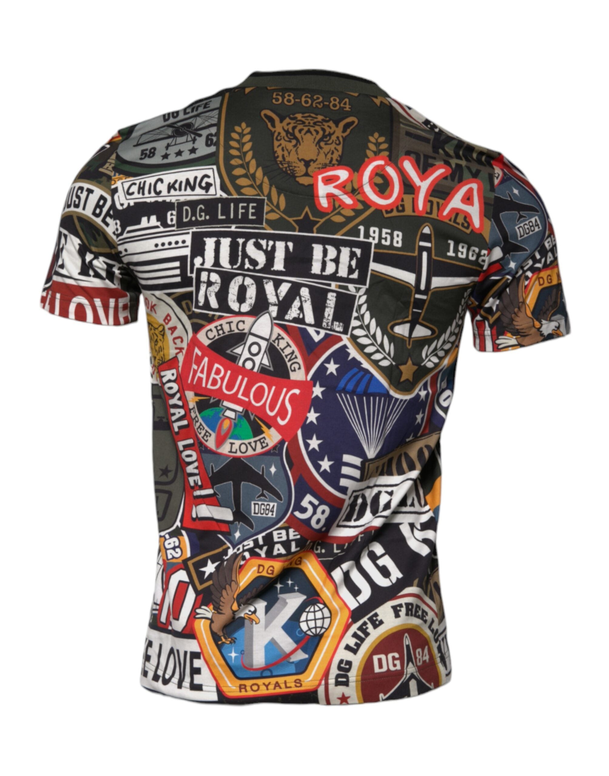 Camiseta de algodón con cuello redondo y estampado gráfico multicolor de Dolce &amp; Gabbana