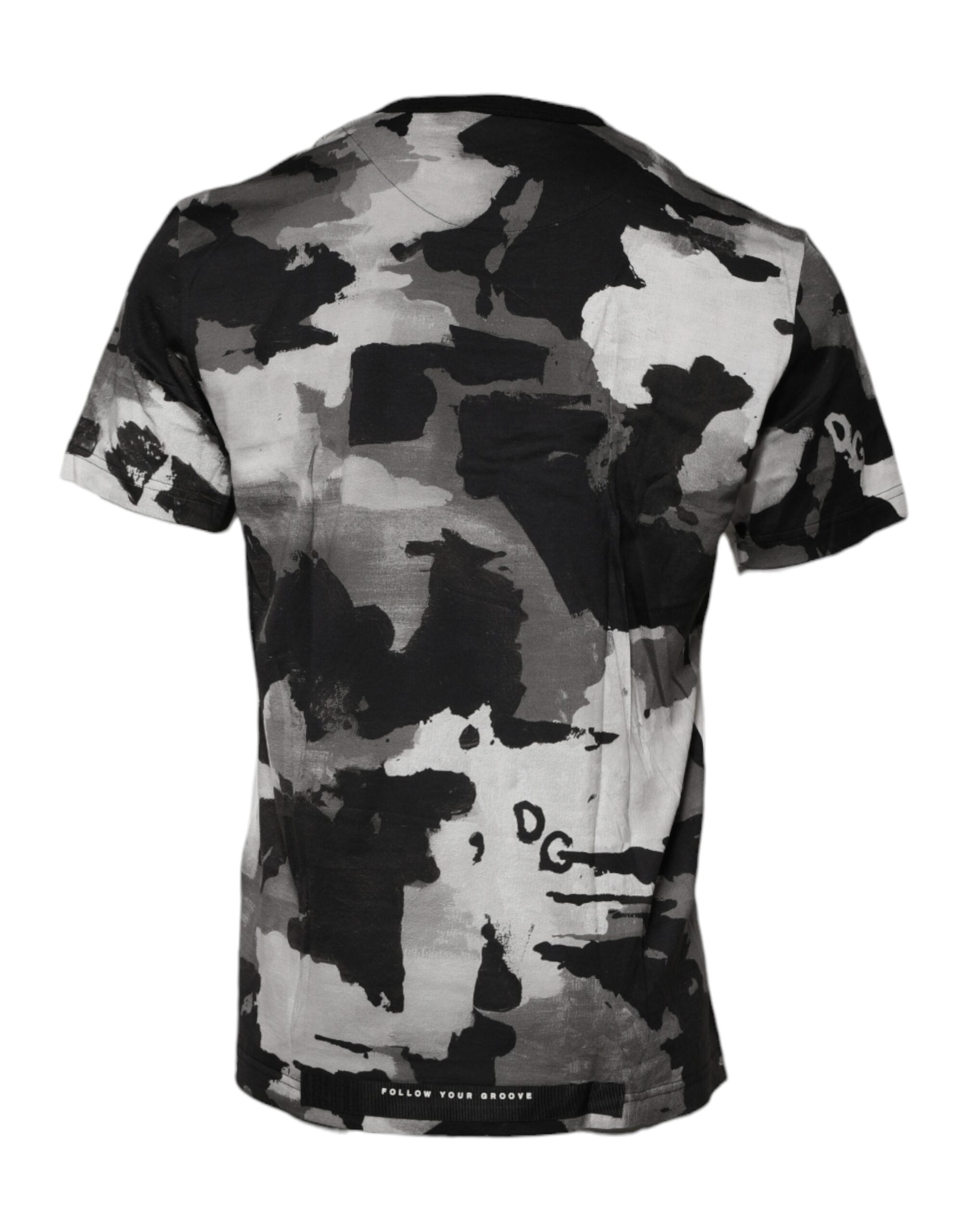 Camiseta de cuello redondo con estampado de camuflaje multicolor de Dolce &amp; Gabbana