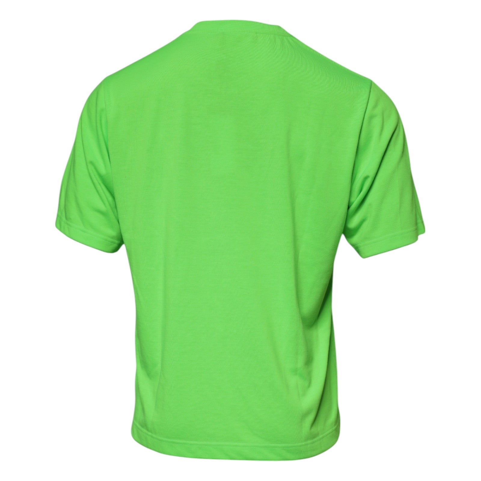 Camiseta de poliéster con cuello redondo y logotipo verde de Dolce &amp; Gabbana