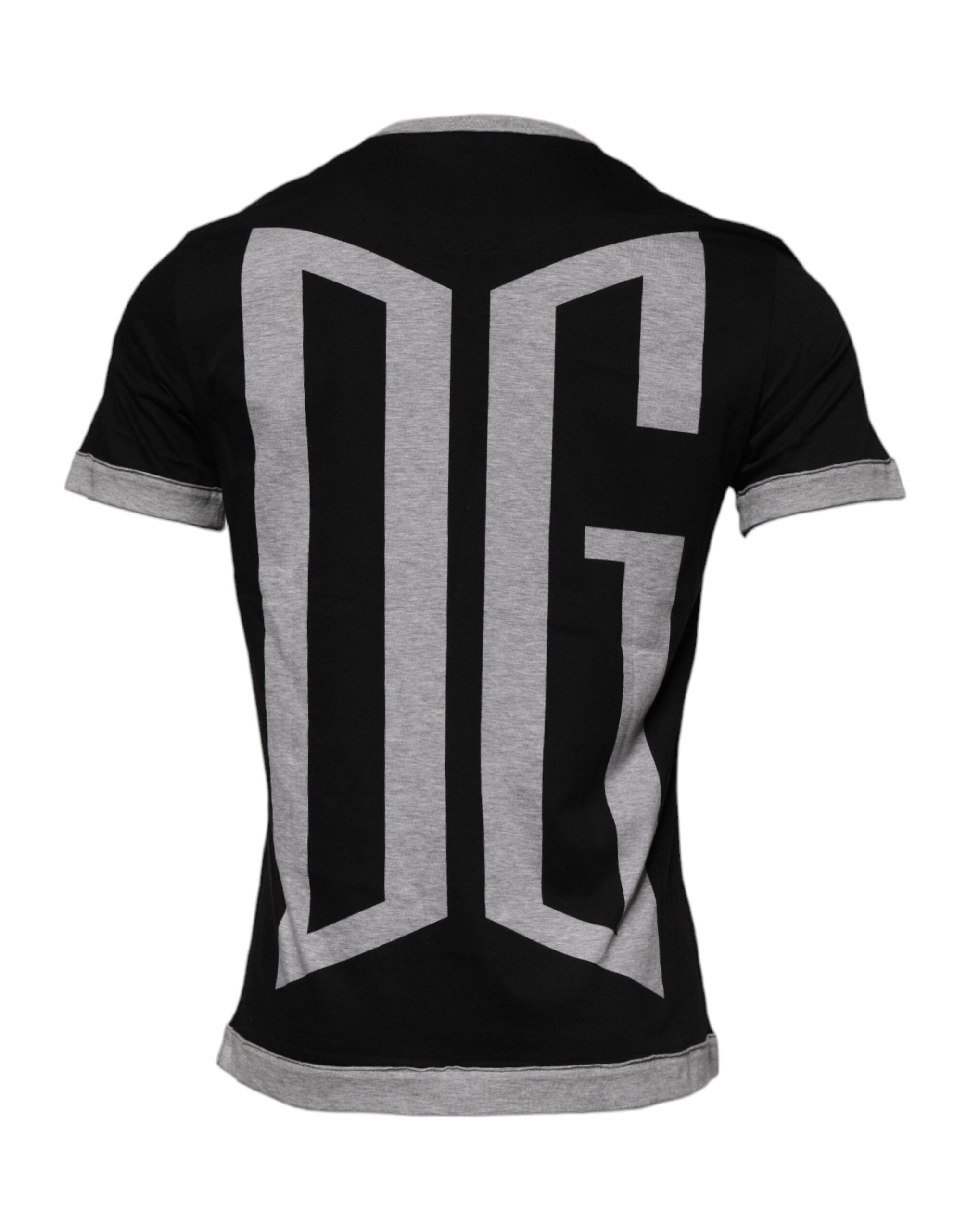 Camiseta Dolce &amp; Gabbana de algodón con cuello redondo y logotipo negro para hombre
